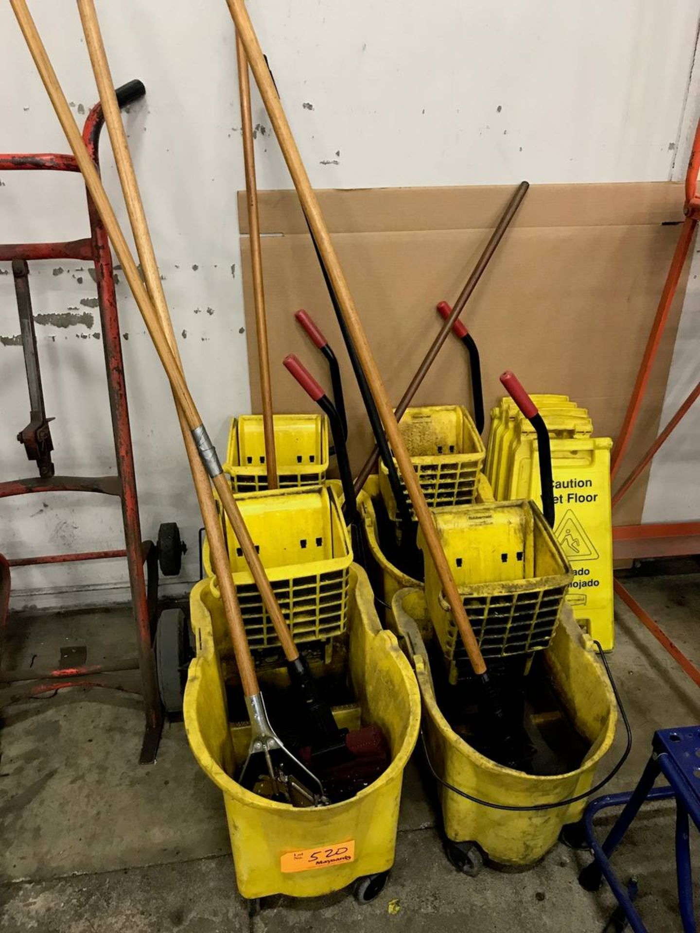 Assorted Mops and Mop Buckets