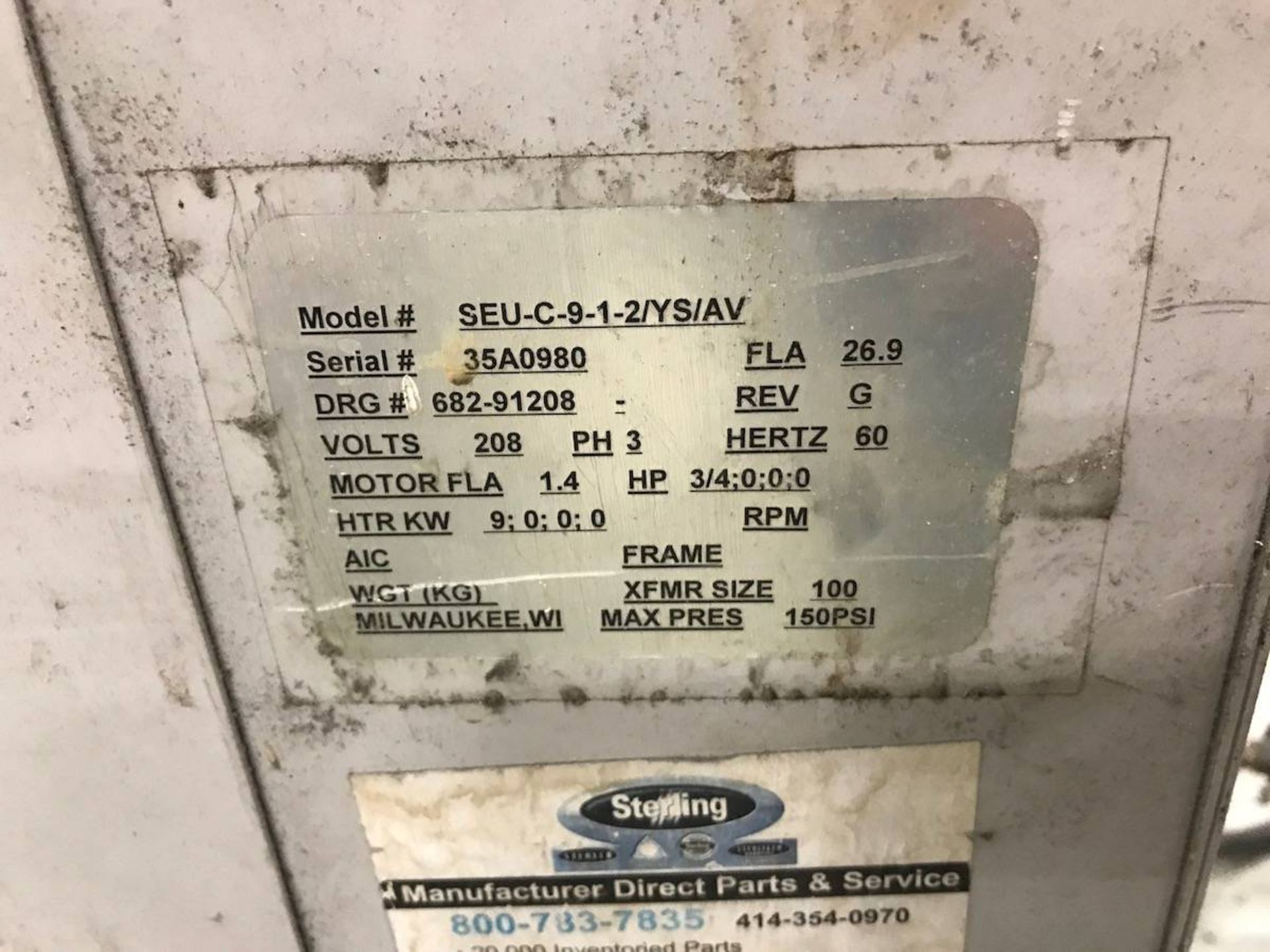 Sterlco SEU-C-9-1-2/YS/AV Temperature Control Unit - Image 2 of 2