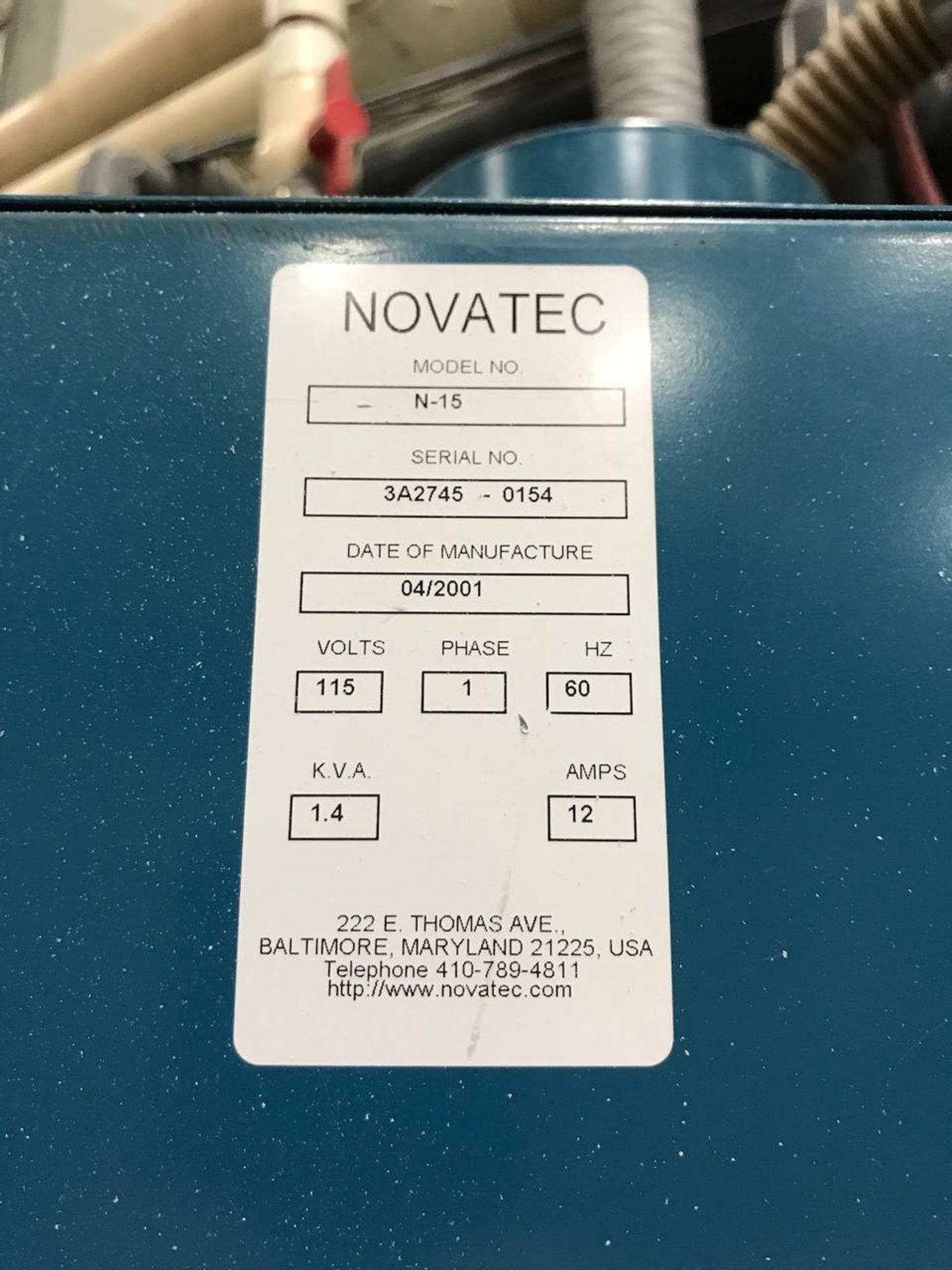 Novatec N-15 Membrane Dryer - Image 3 of 3