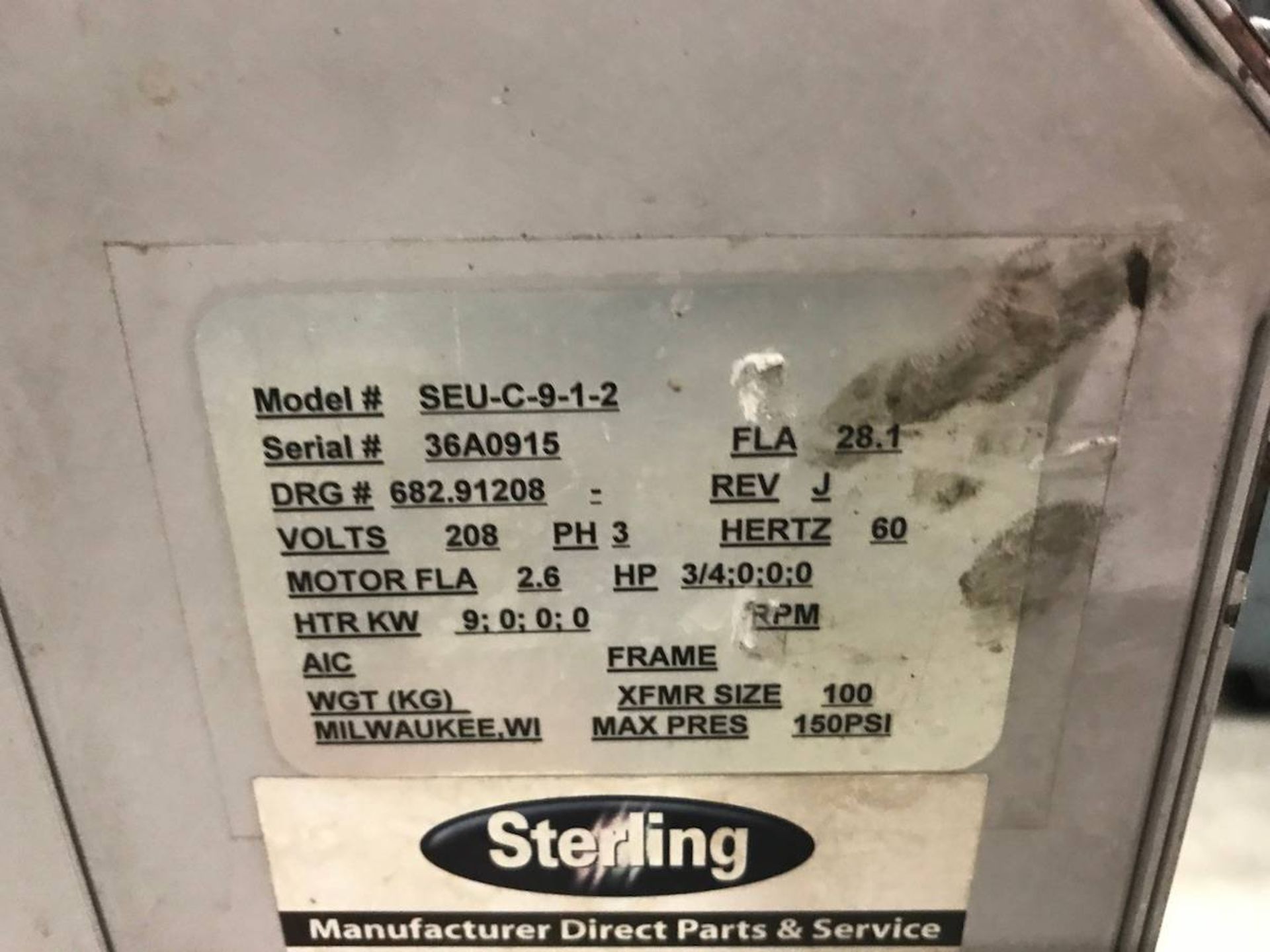 Sterlco SEU-C-9-1-2 Temperature Control Unit - Image 2 of 2