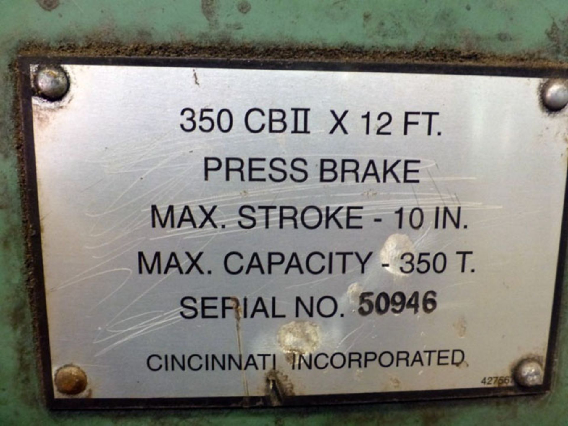 Cincinnati Hydraulic Press Brake 350 Ton x 14', Located In Painesville, OH - 8836P - Image 13 of 13