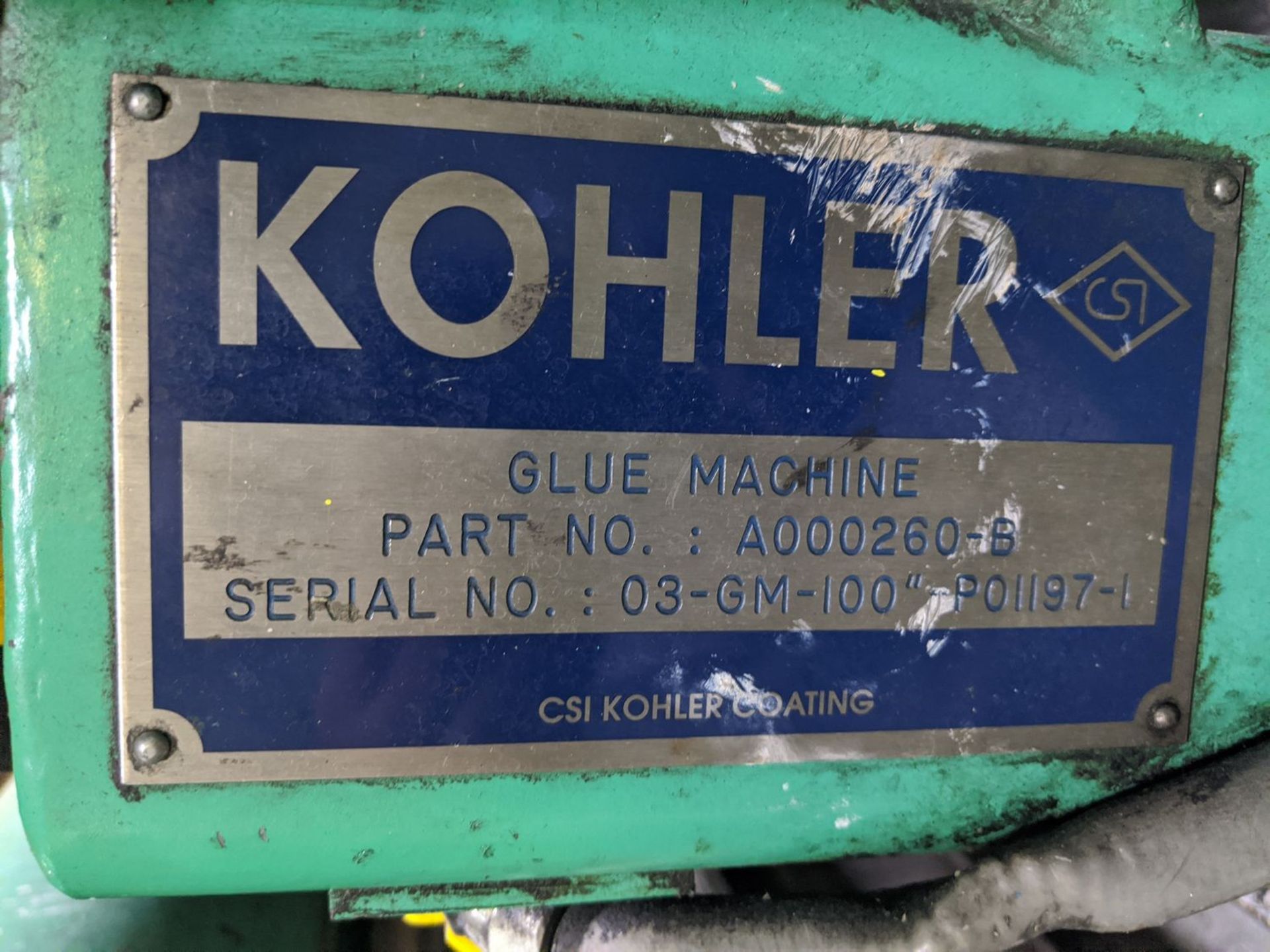 Kohler Mdl: A000260-B Glue Machine, (Loc. Pico Rivera), S/N: 03-GM-100"-PP01197-1 - Image 6 of 6