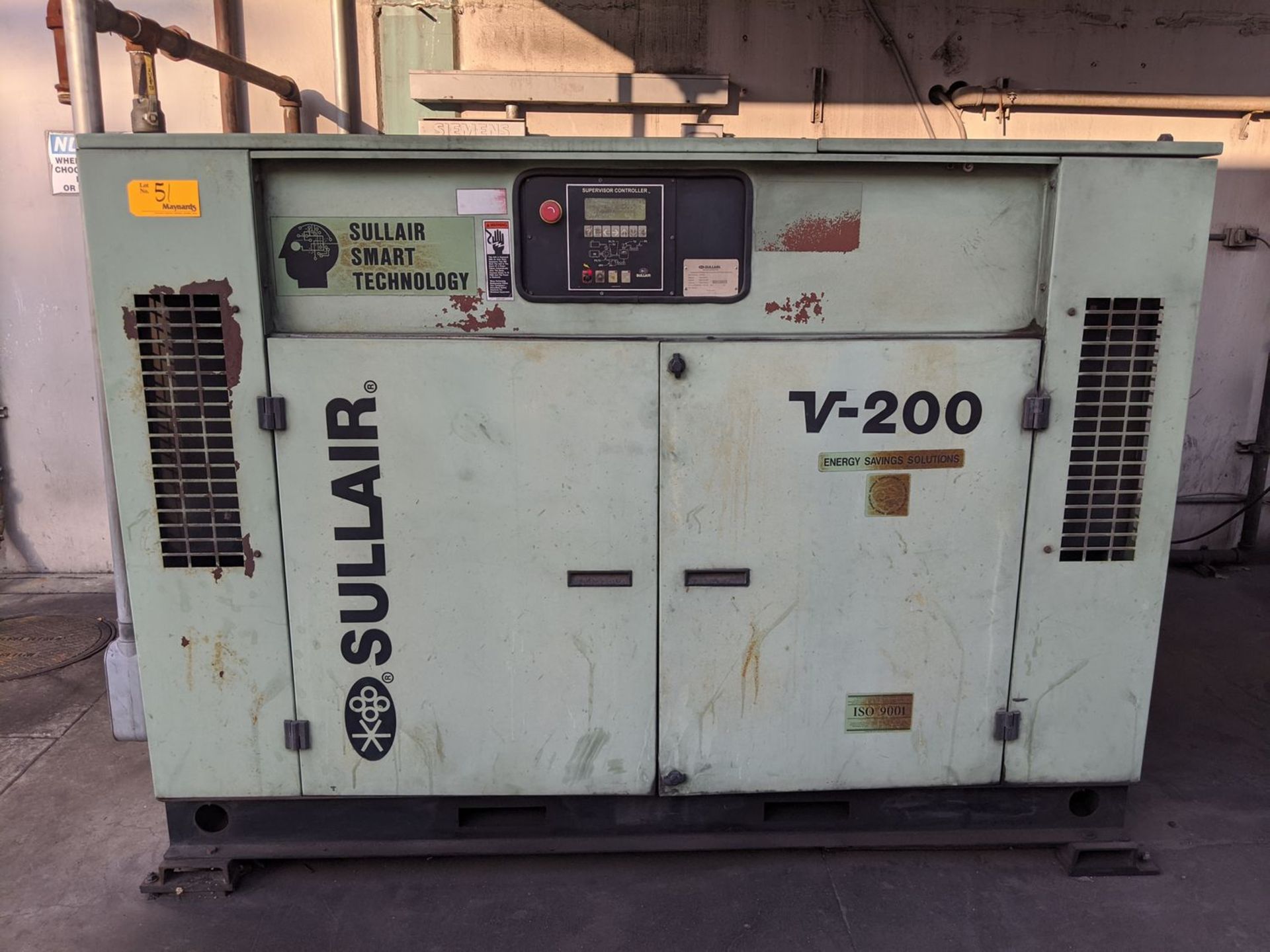 Sullair Mdl: V200-100H/A 100HP Rotary Screw Air Compressor: 140 Max PSI, 55,215 Running Hours, 460V, - Image 2 of 5