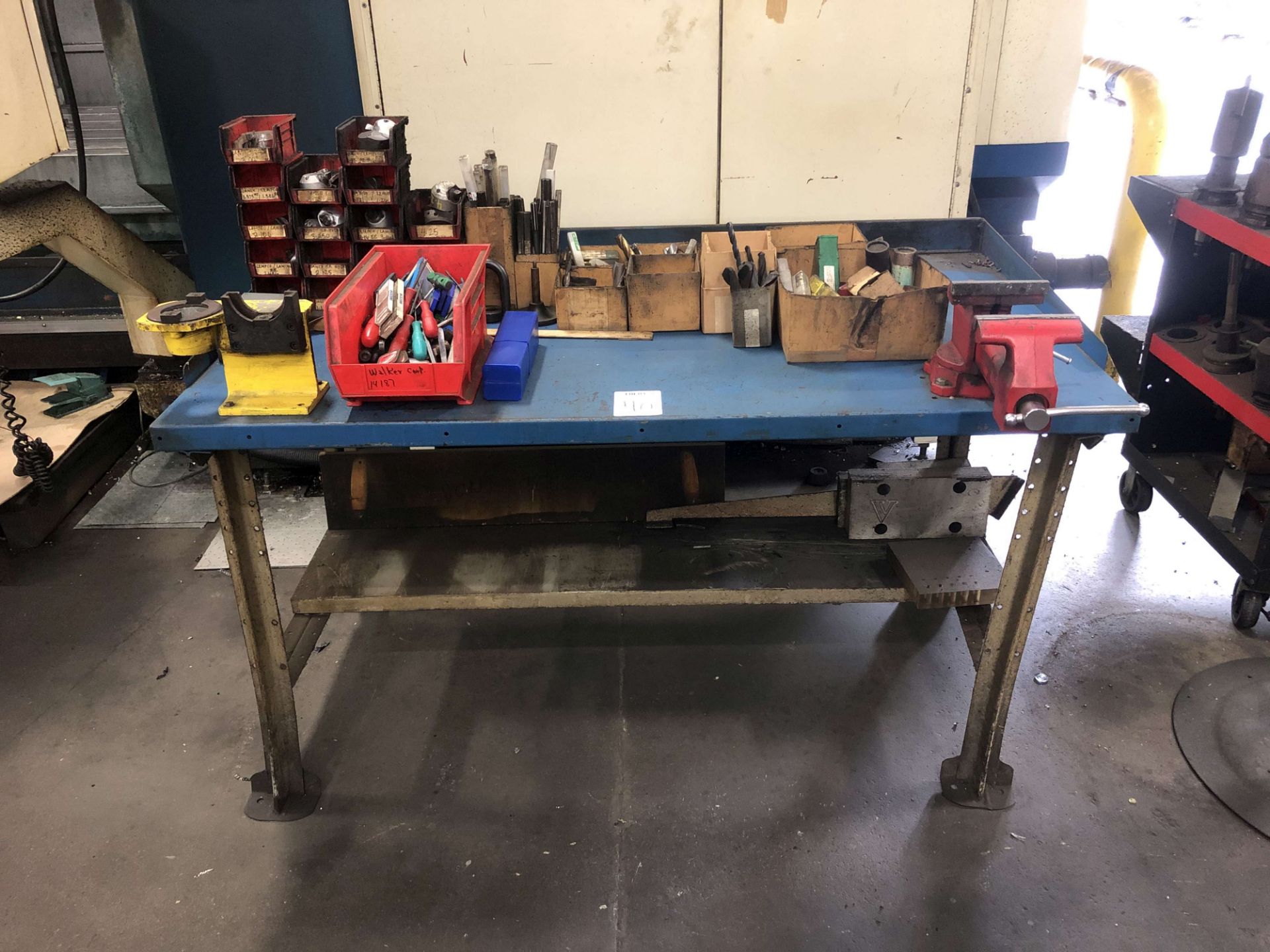 Metal Table (5' W x 34" D x 34" High) w/ Wilton 5" Vise; Comes w/ All Contents