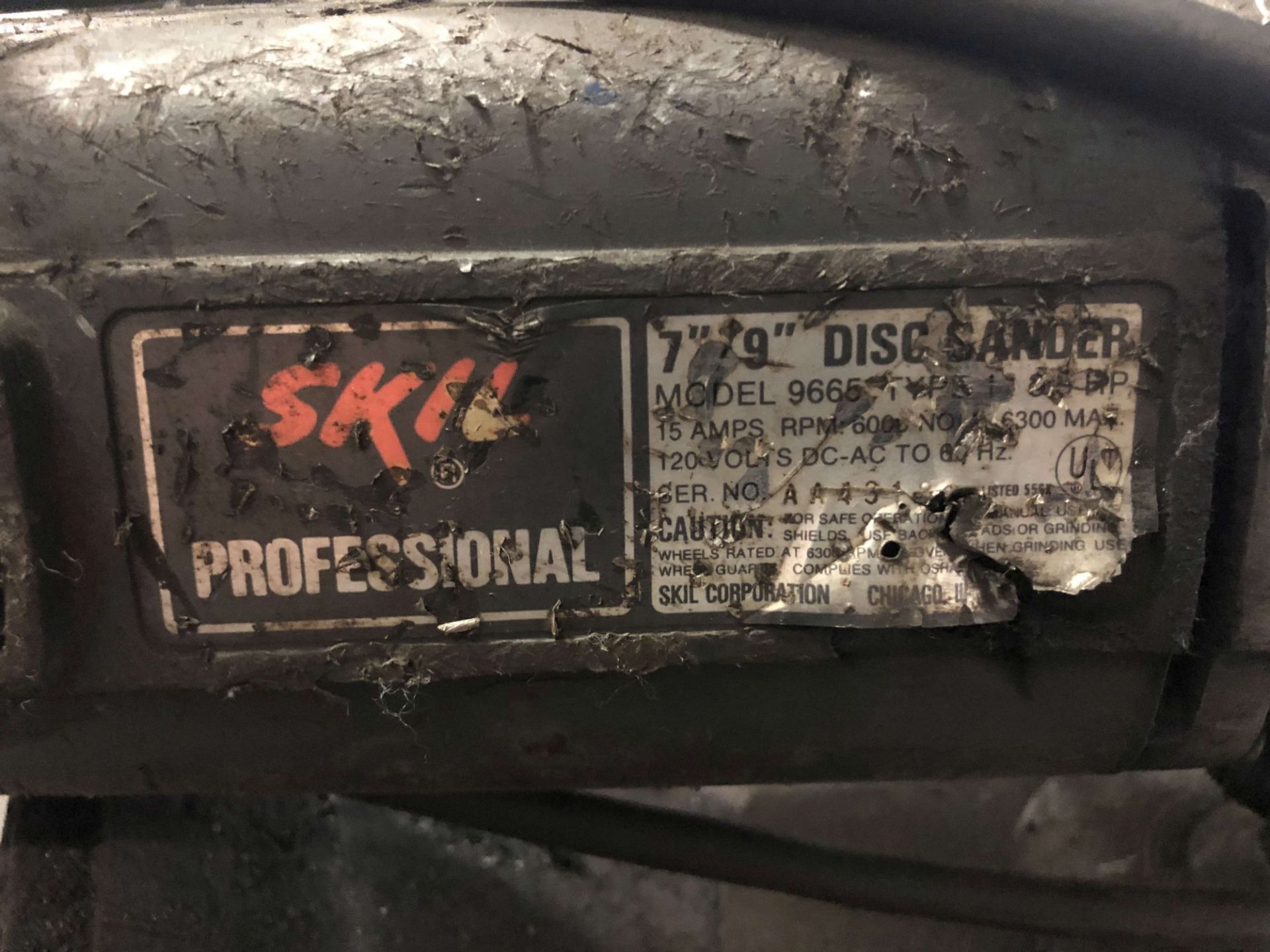 Skil 7"/9" Disc Sander, Model 9665 - Image 2 of 2