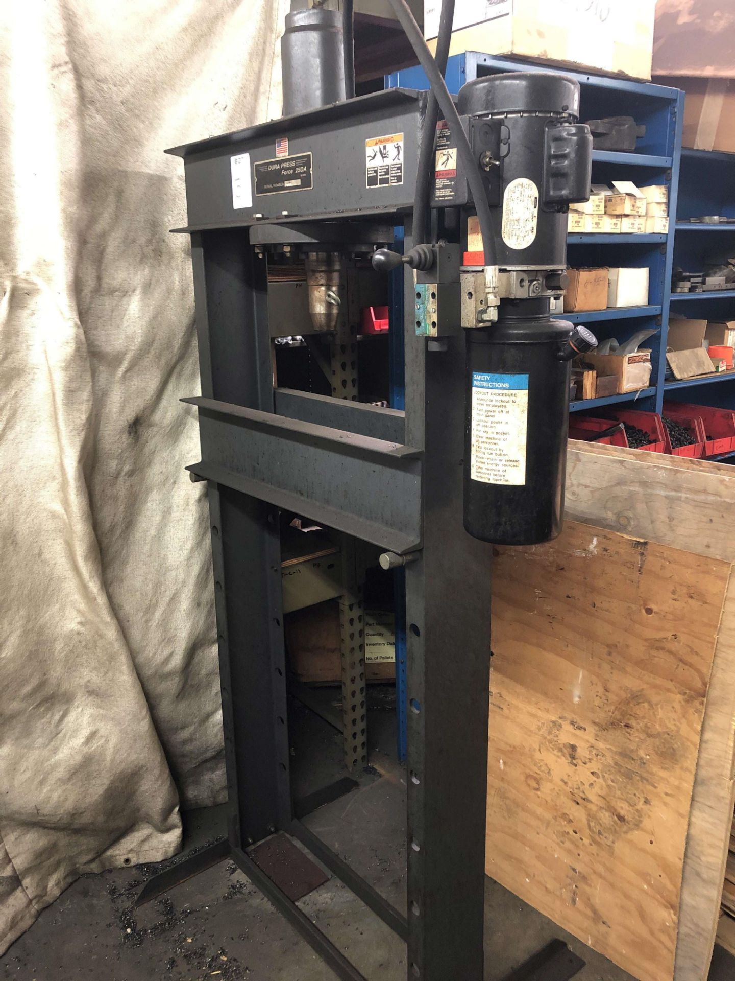 Dake 25 Ton H-Frame Hydraulic Press, Model Dura Press Force 25DA, 28" Width Between Uprights, S/N - Image 2 of 5