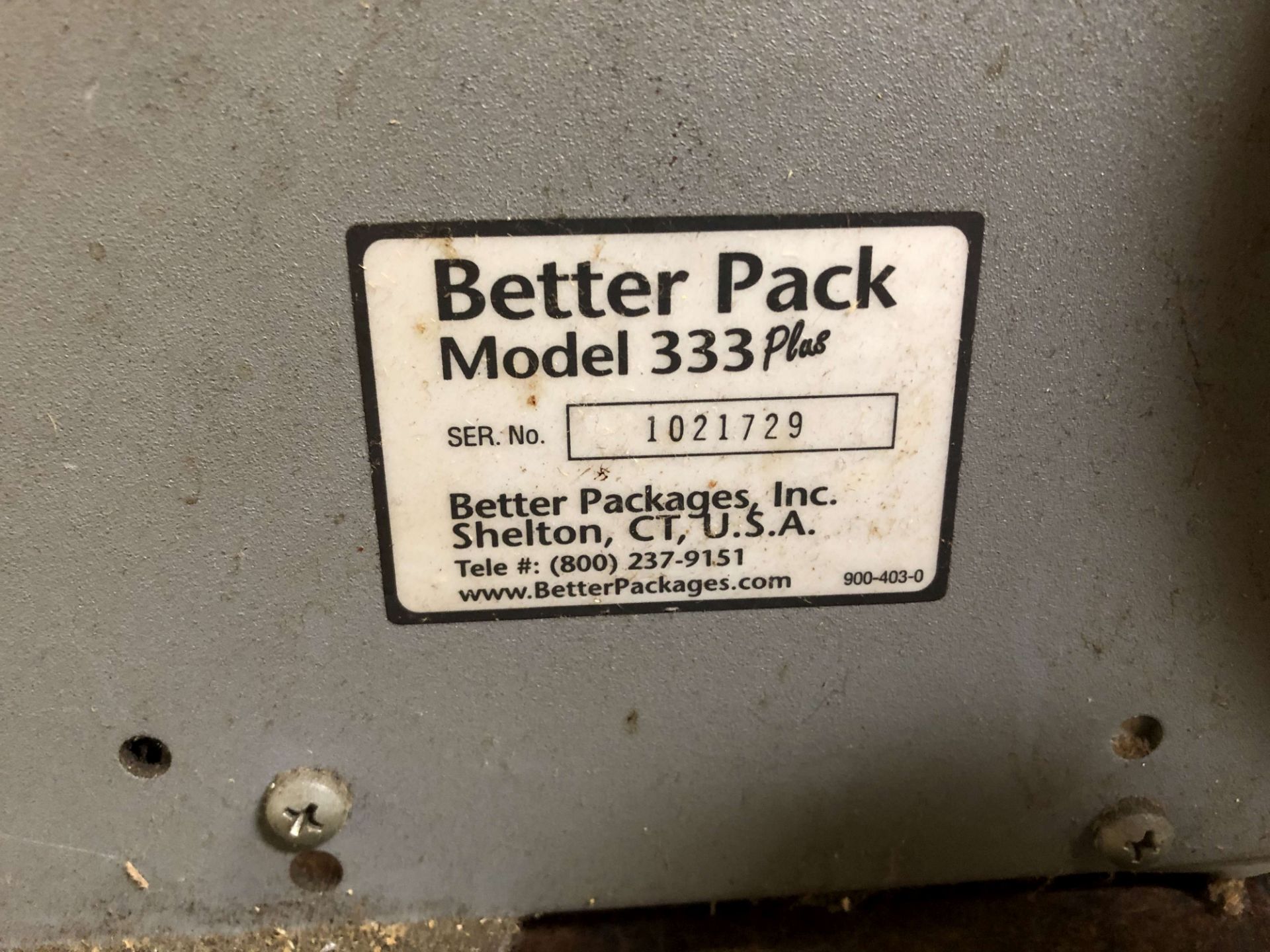 Better Packages Model 333 Plus Tape Dispenser, S/N 1021729 - Image 3 of 3