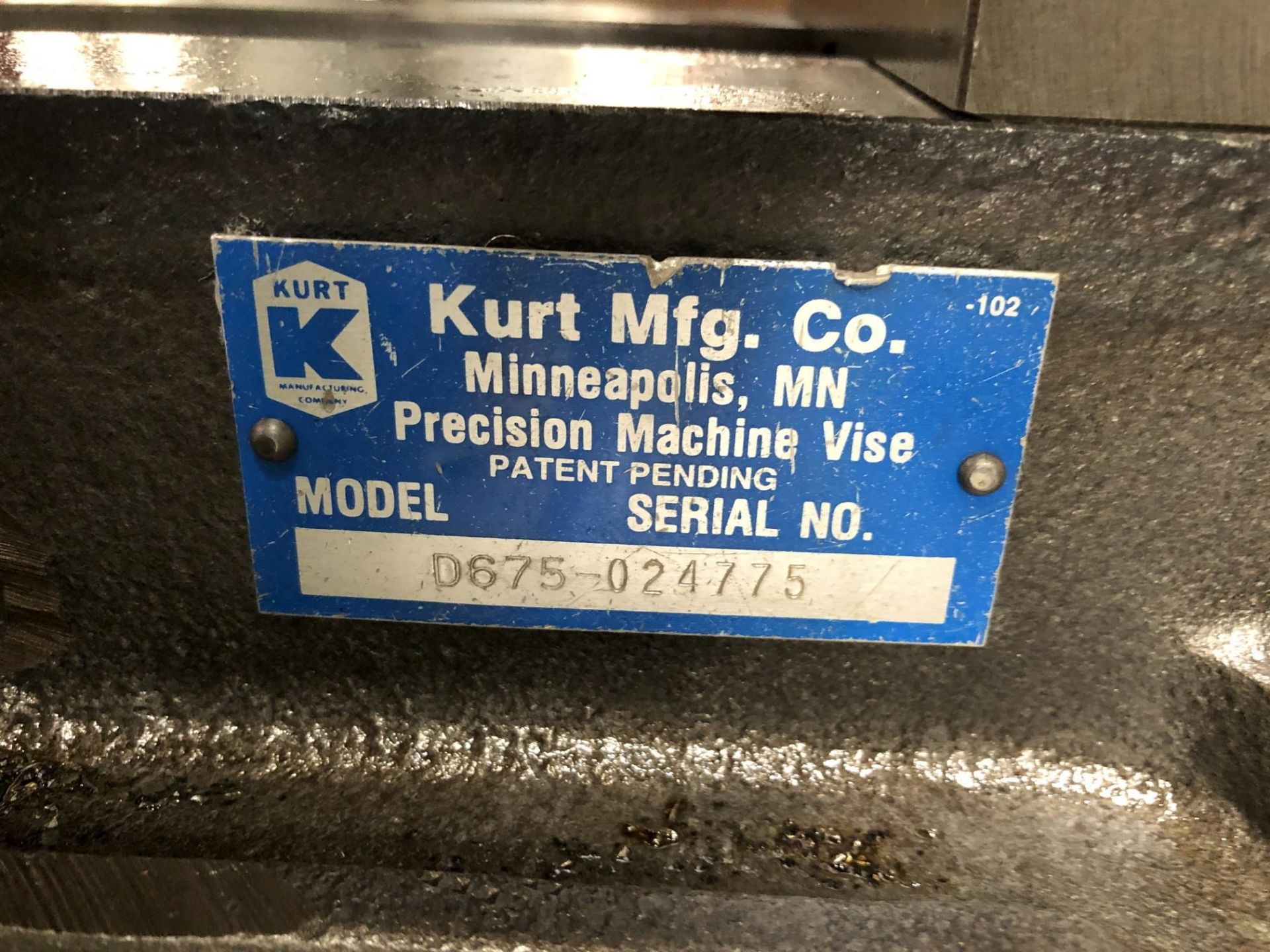 Kurt 6" Machine Vise, Model D675, S/N 024775 - Image 2 of 2