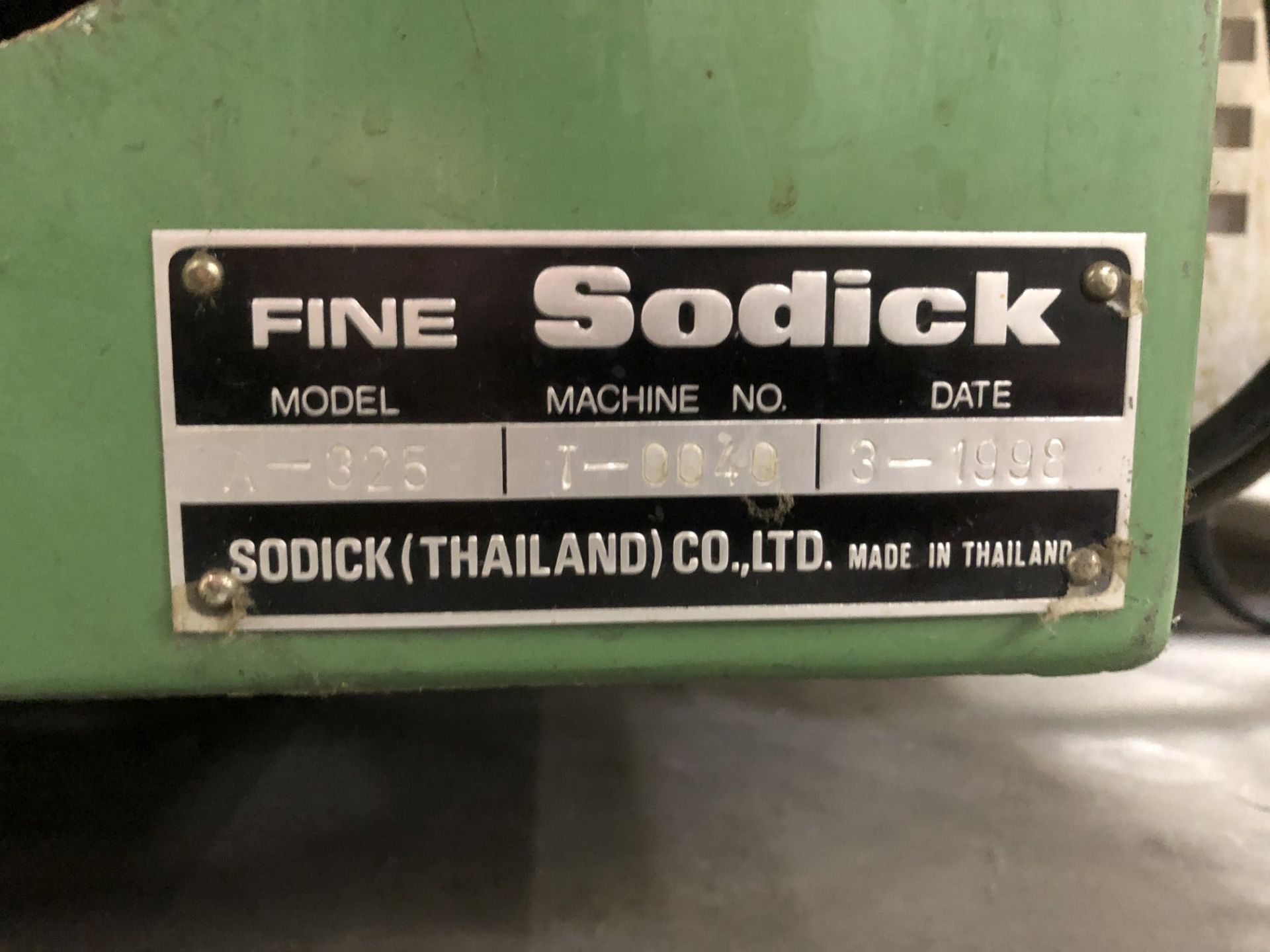 1998 Sodick A325 CNC Wire EDM, Mark 25 Control, S/N T-0040 (SPT #468) - Image 5 of 6