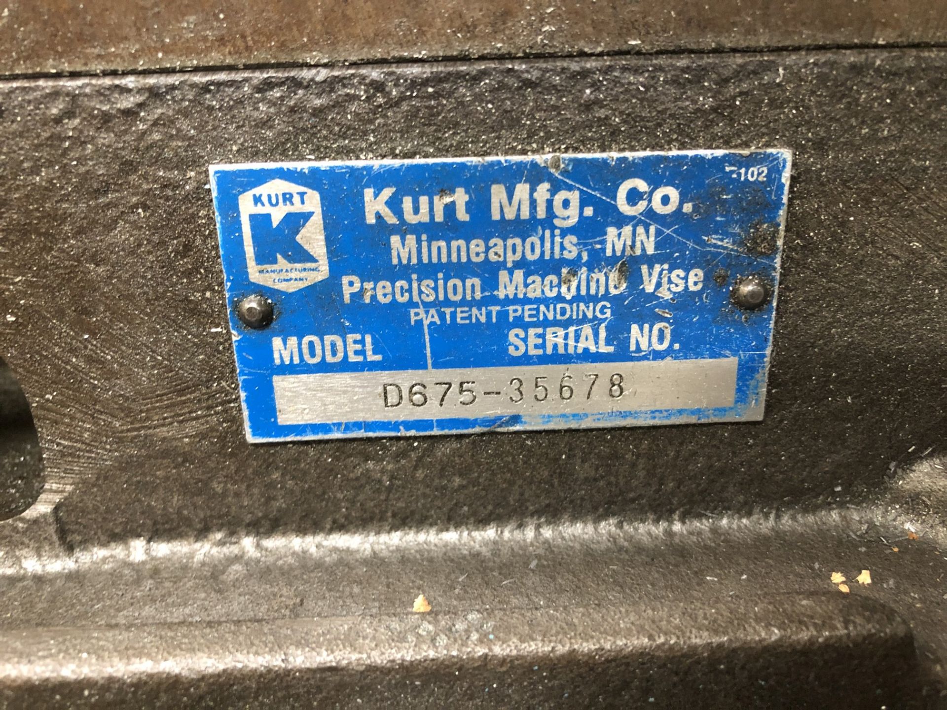 Kurt 6" Machine Vise, Model D675, S/N 35678 - Image 2 of 2