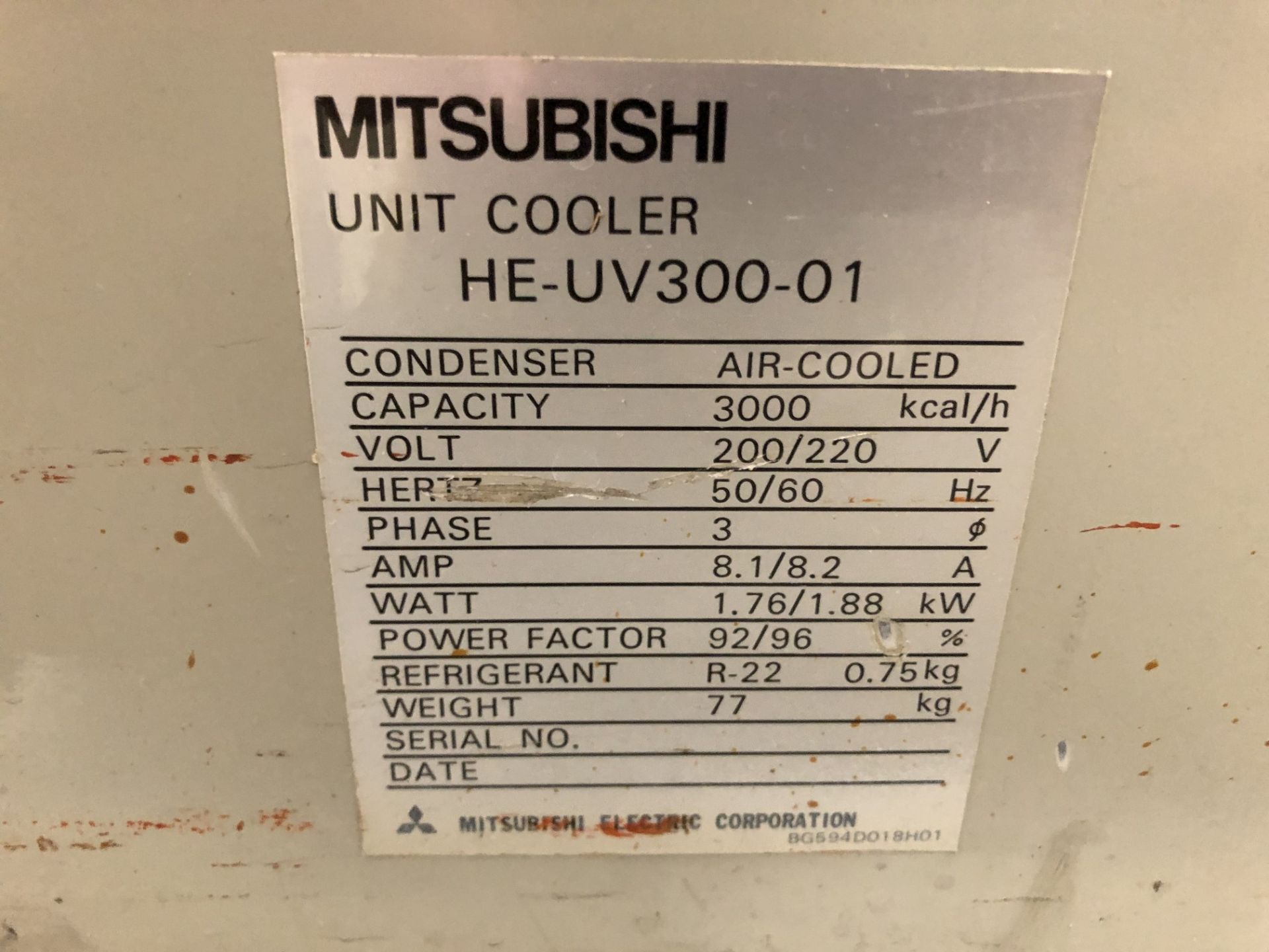 1995 Mitsubishi SX20 CNC Wire EDM, Mitsubishi Unit Cooler, Transformer, S/N 54X20101 (SPT #2) - Image 6 of 12