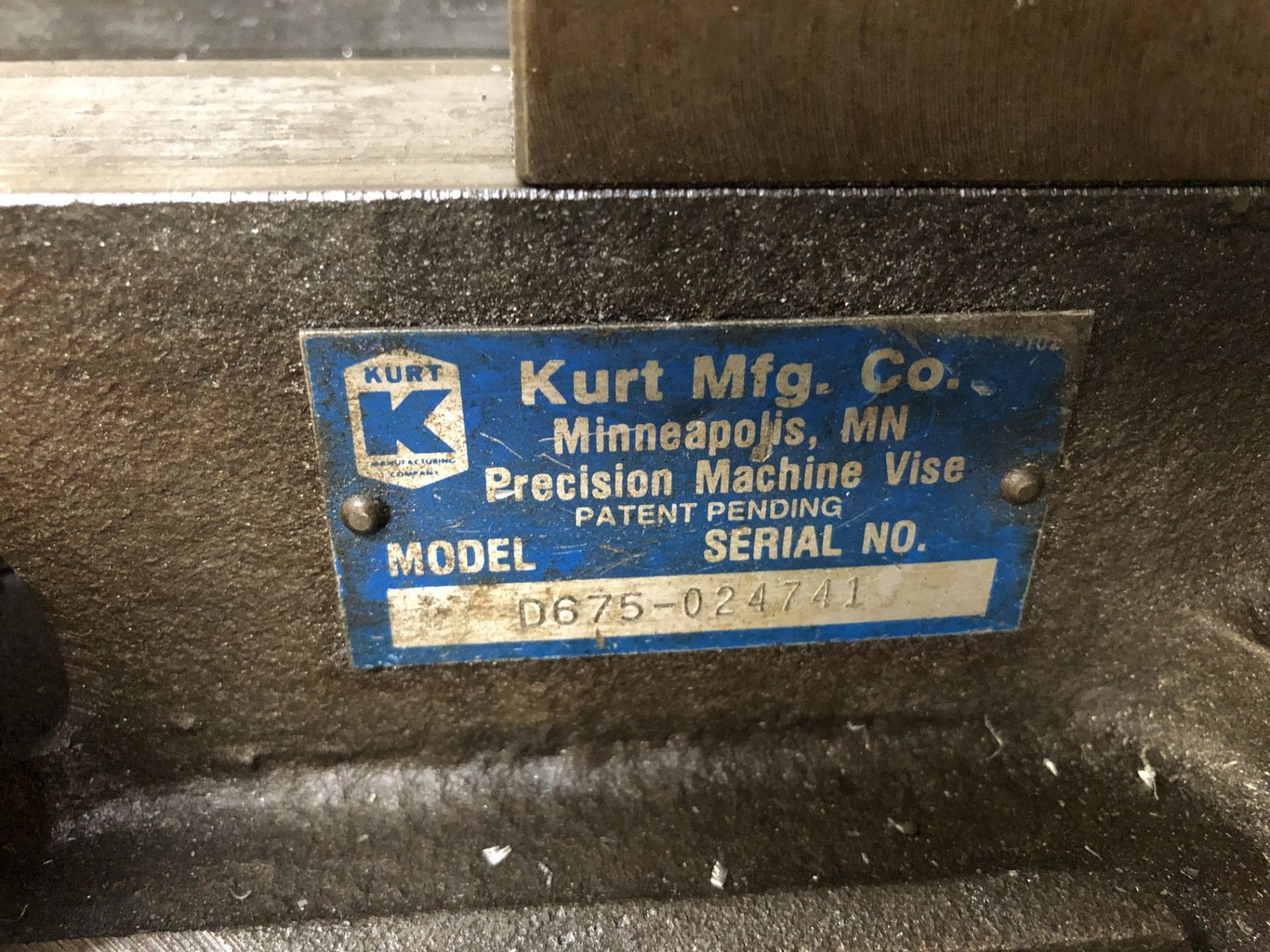 Kurt 6" Machine Vise, Model D675, S/N 024741 - Image 2 of 2