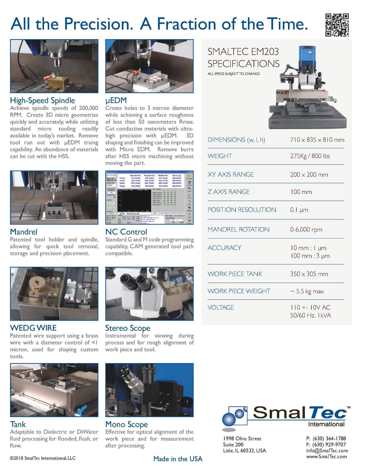 2014 SmalTec EM203 Multi-Process Micro Machine, X=7.87", Y=7.87", Z=3.93", High-Speed Spindle, - Image 14 of 14