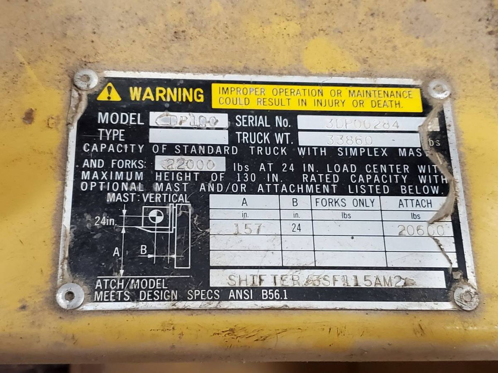 Caterpillar DP100 Forklift W/ Kill Switch - Image 14 of 15