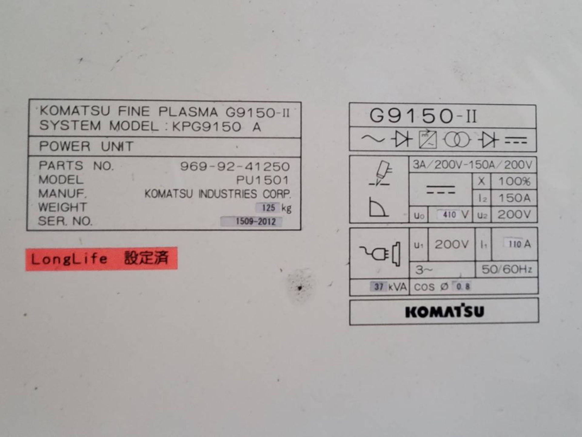 2012 Komatsu TFP-3062 CNC Plasma Cutter - Image 8 of 17