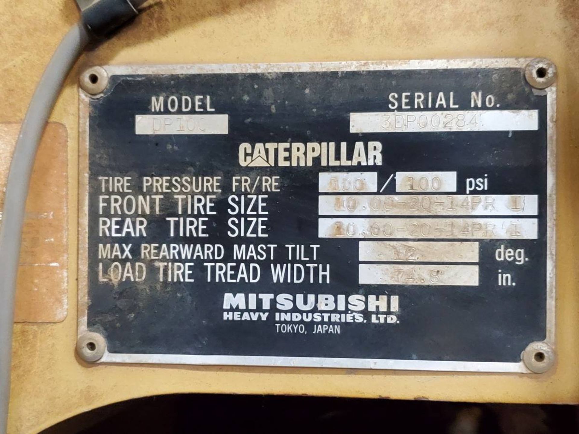 Caterpillar DP100 Forklift W/ Kill Switch - Image 15 of 15