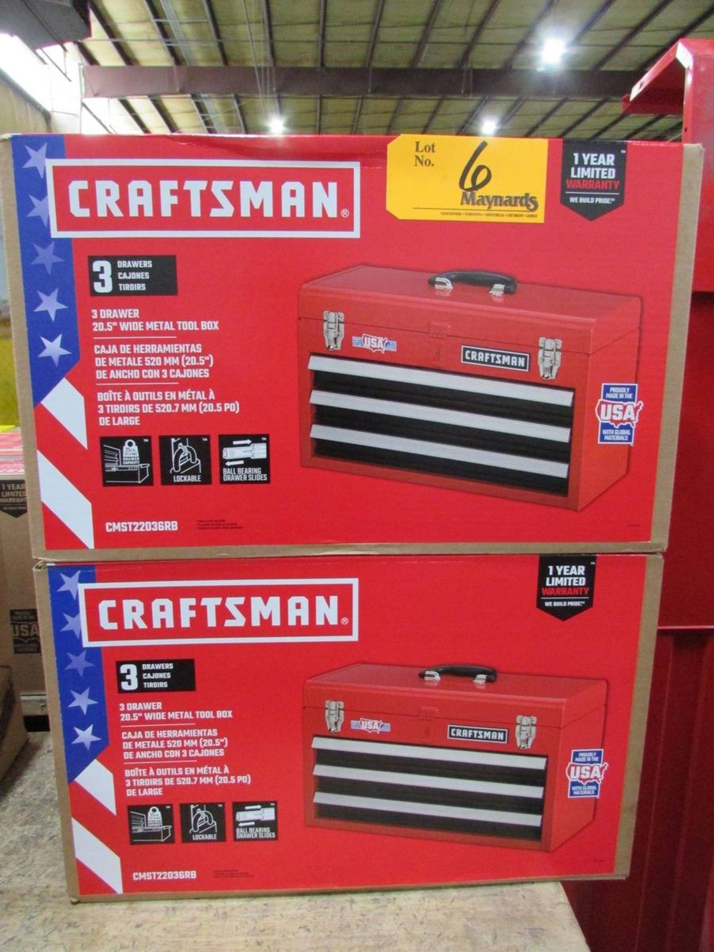 Craftsman CMST22036RB New In Box 20.5" Open Top 3-Drawer Tool Boxes - Image 2 of 2