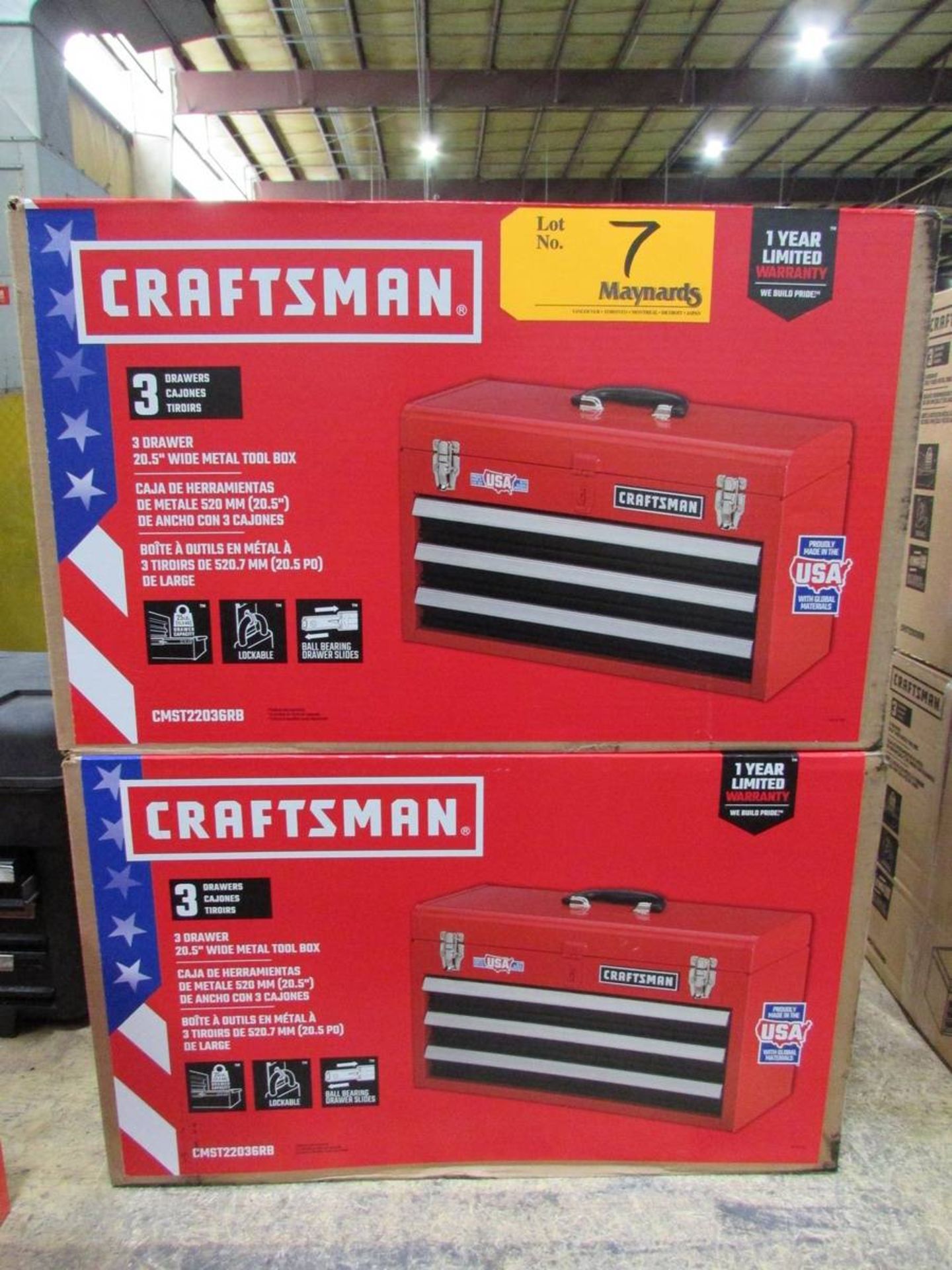 Craftsman CMST22036RB New In Box 20.5" Open Top 3-Drawer Tool Boxes - Image 2 of 2