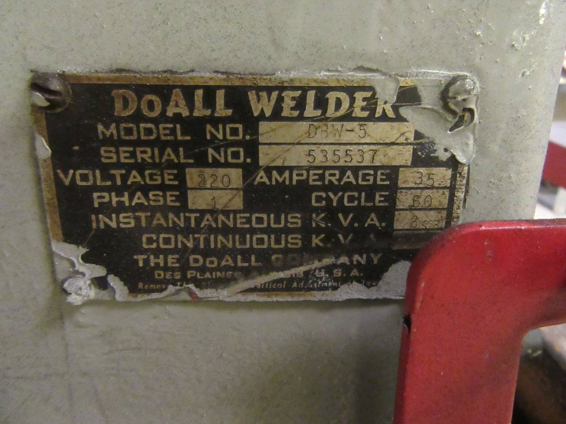 DoAll V-26 Vertical Band Saw - Image 6 of 7