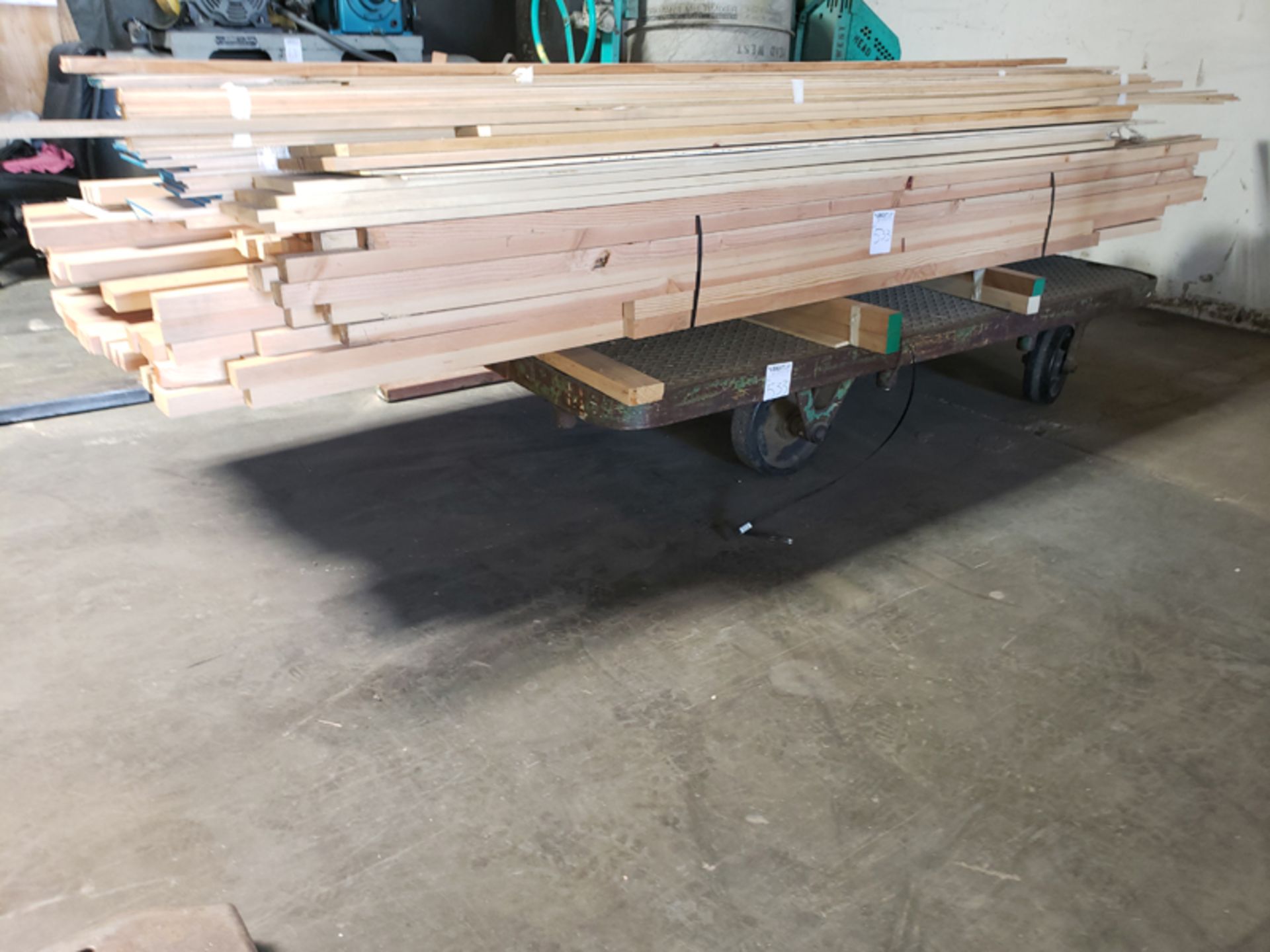 Bundle of Assorted Lengths & Width Lumber W/ Material Cart - Image 2 of 5