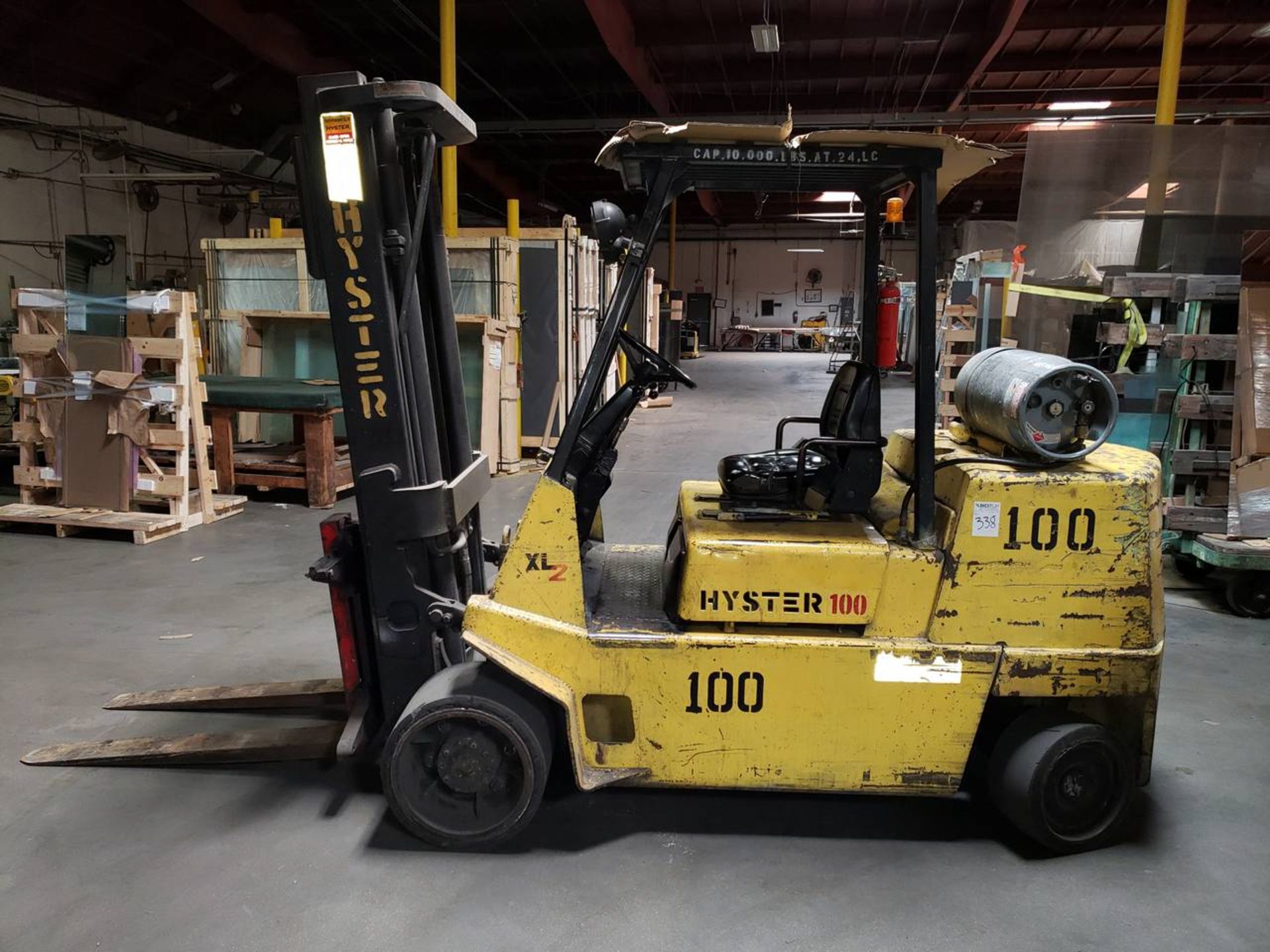 Hyster S100XL 6Cyl., LPG Forklift, 10,000Lb Capacity, 7247.8 Hrs, 48" Forks S/N D004D01790T