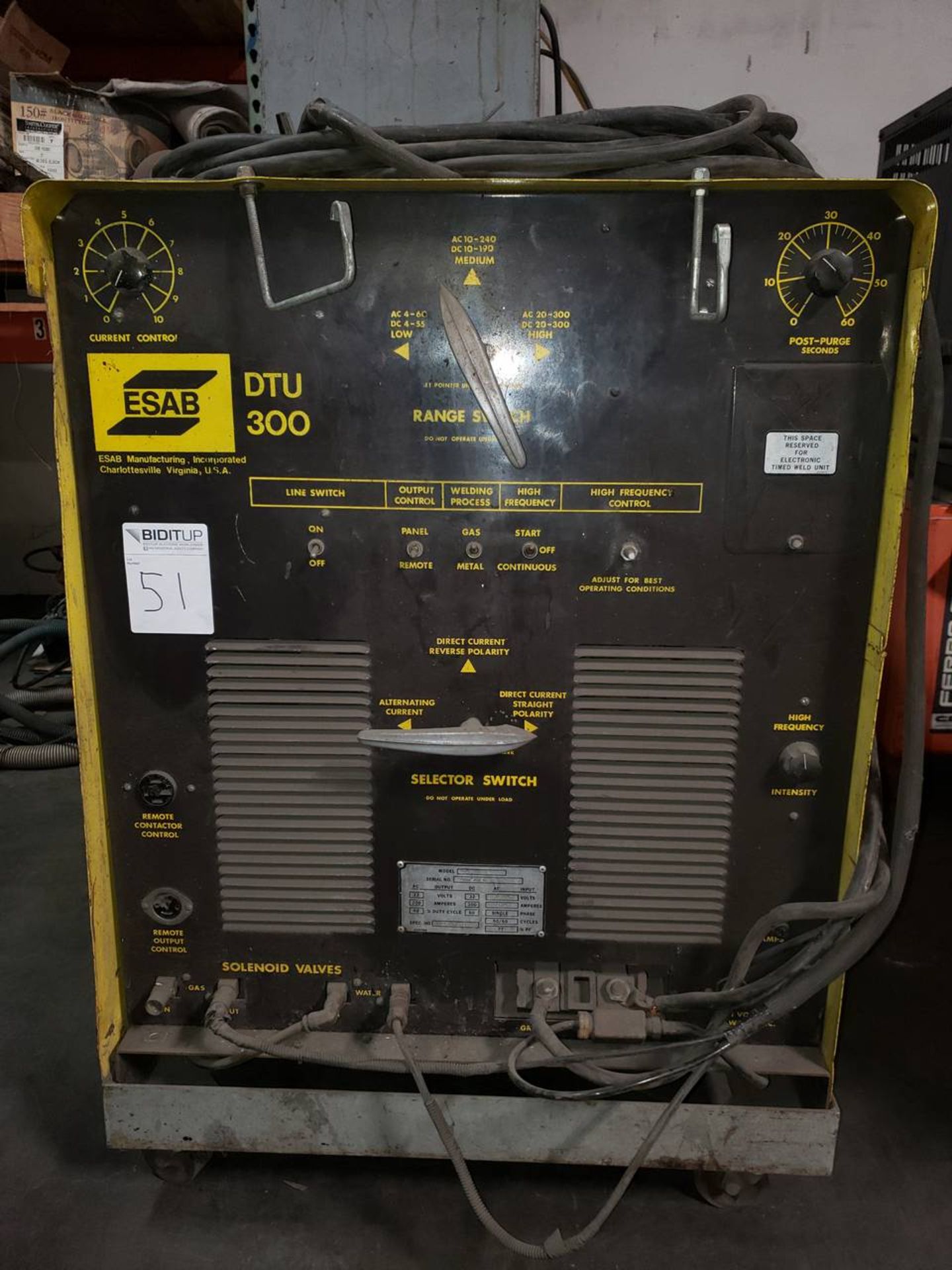 ESAB DTU 300 TIG Welder w/Absco Coolant System, Spare Profax Welding Tip & Cart, 208/230/460V, 100/ - Image 2 of 9