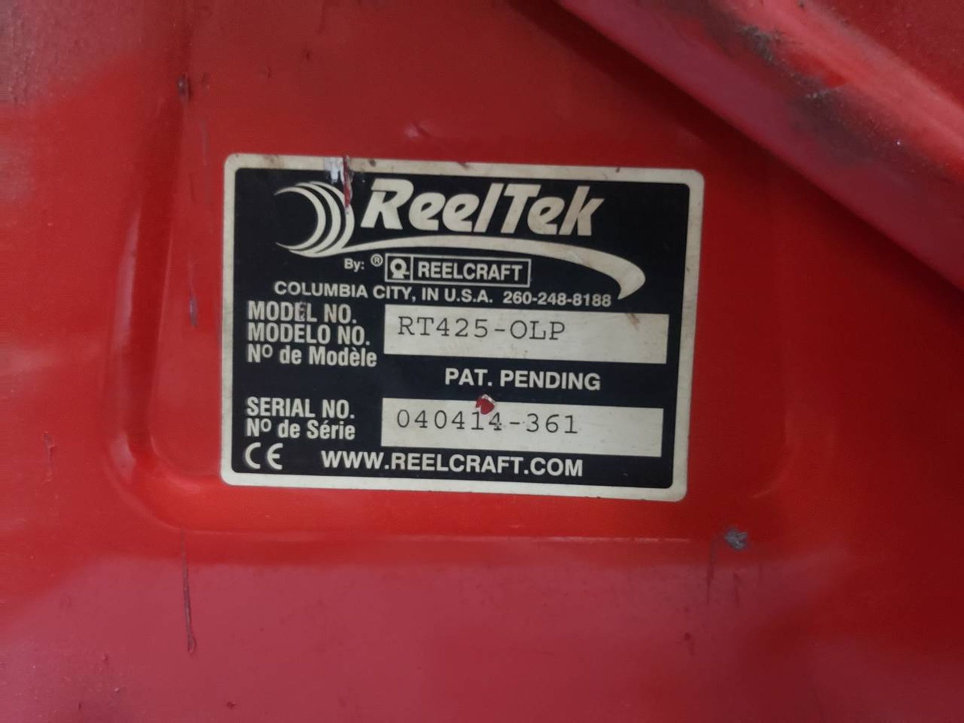 Reeltek Speedaire RT425-01P / 2Z862 (2) Retractable Air Hose Reels S/N 040414-361 / 940131-523 - Image 3 of 5