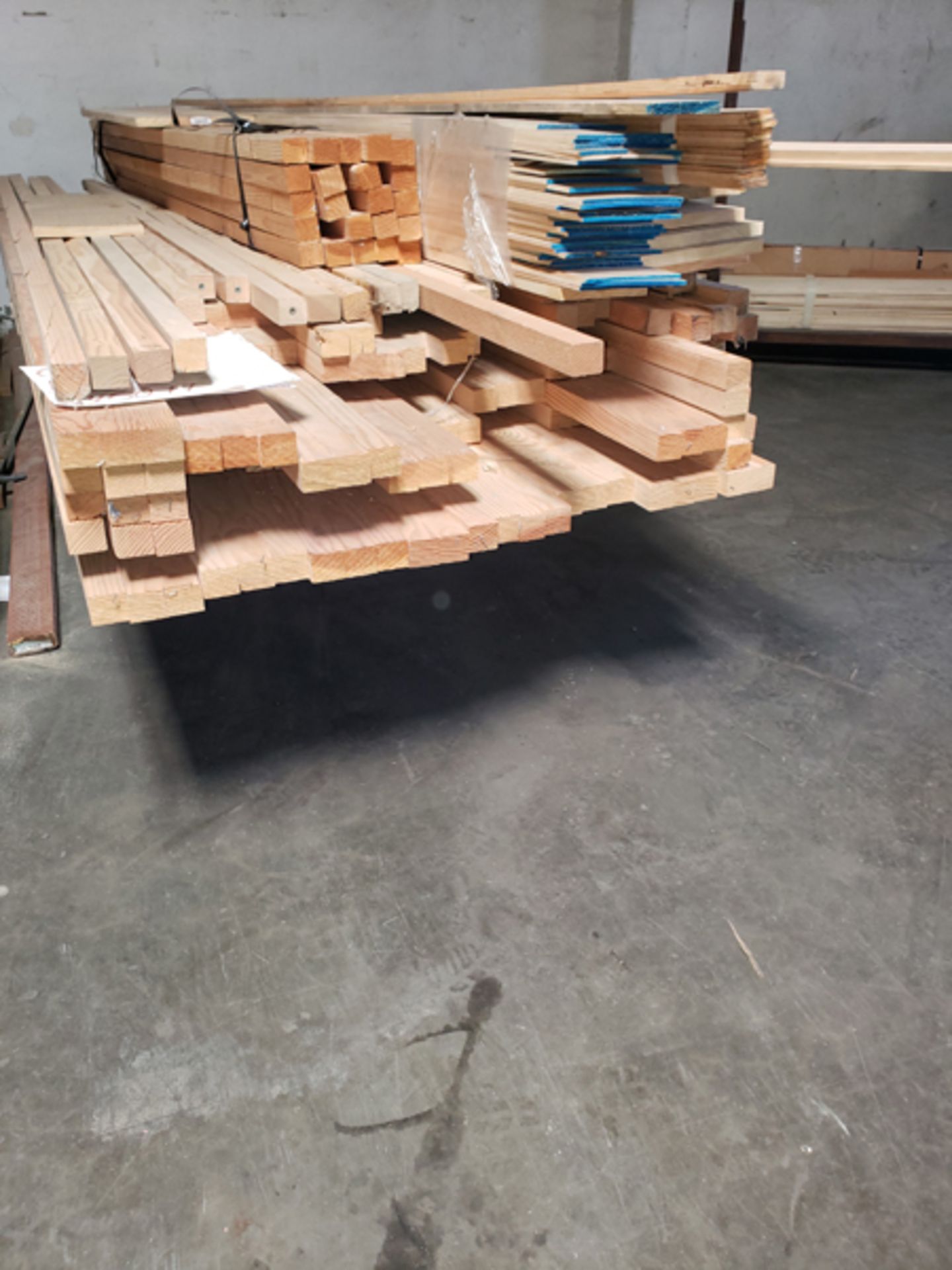 Bundle of Assorted Lengths & Width Lumber W/ Material Cart - Image 3 of 5