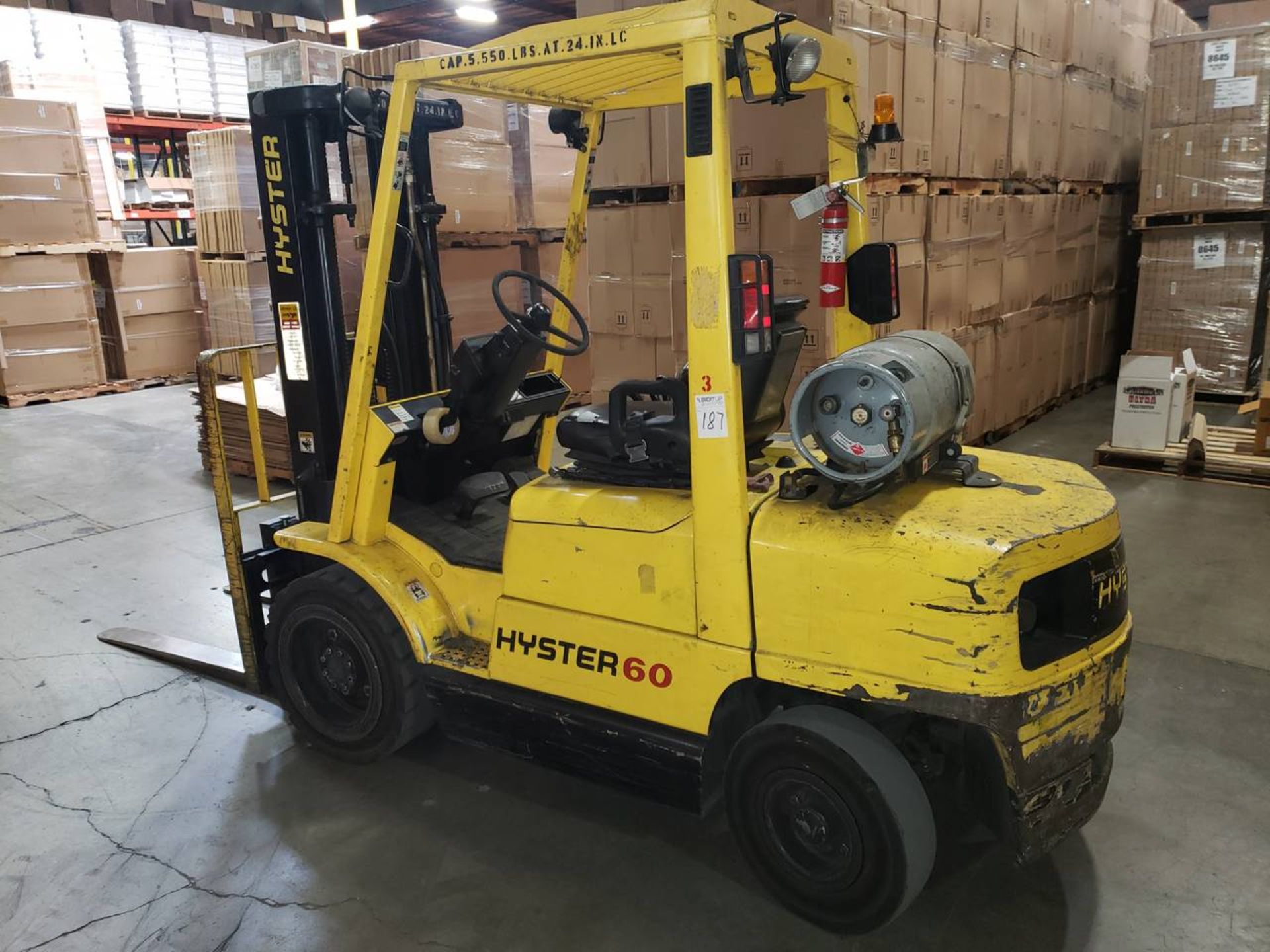 Hyster H60XM Forklift, 4Cyl., LP 3 Stage Mast, 3Ton Max Capacity, 42" Sideshift, 48" Forks, 2,573. - Image 2 of 7