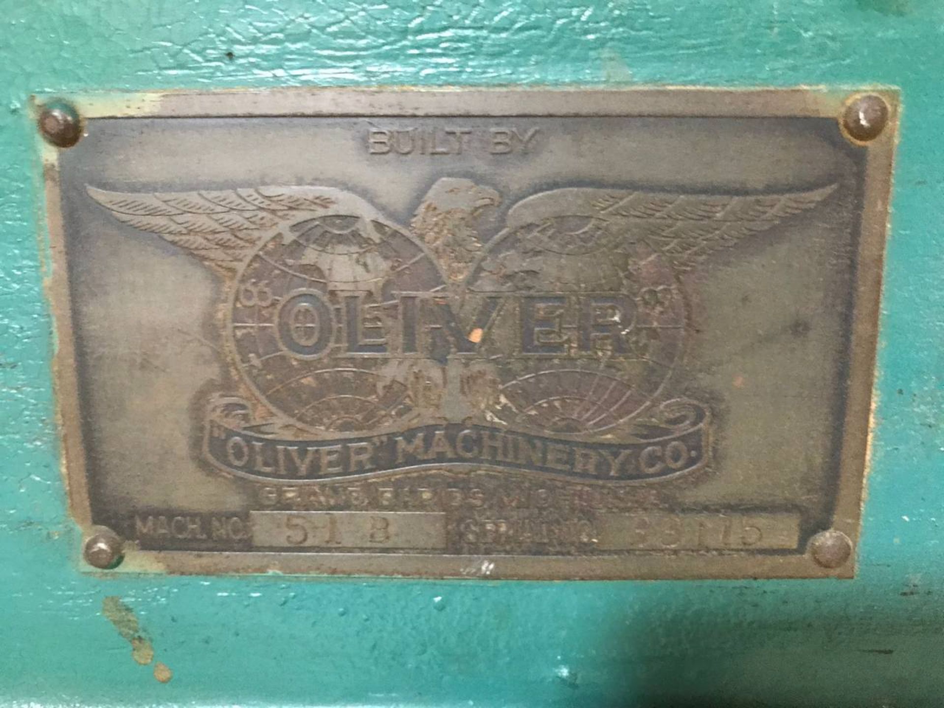 Oliver Machinery 51B Wood Lathe Long Bed/Turning Lathe .5hp, 220V, 3PH, 600/1200/1800/3600 rpm S/N - Image 6 of 6