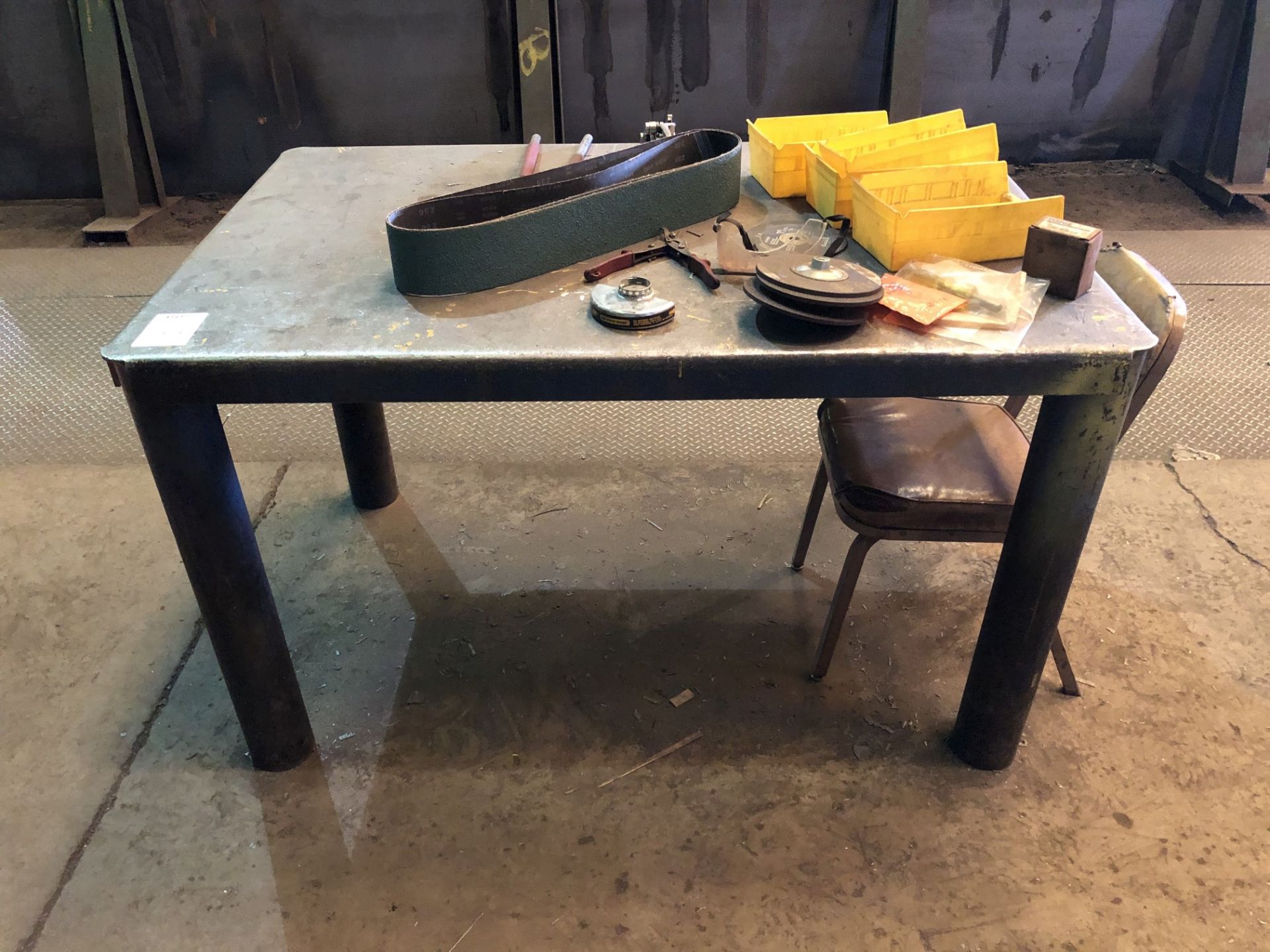 38" x 58" Metal Table [Located at 8830 Vineyard Avenue, Rancho Cucamonga, CA 91730]