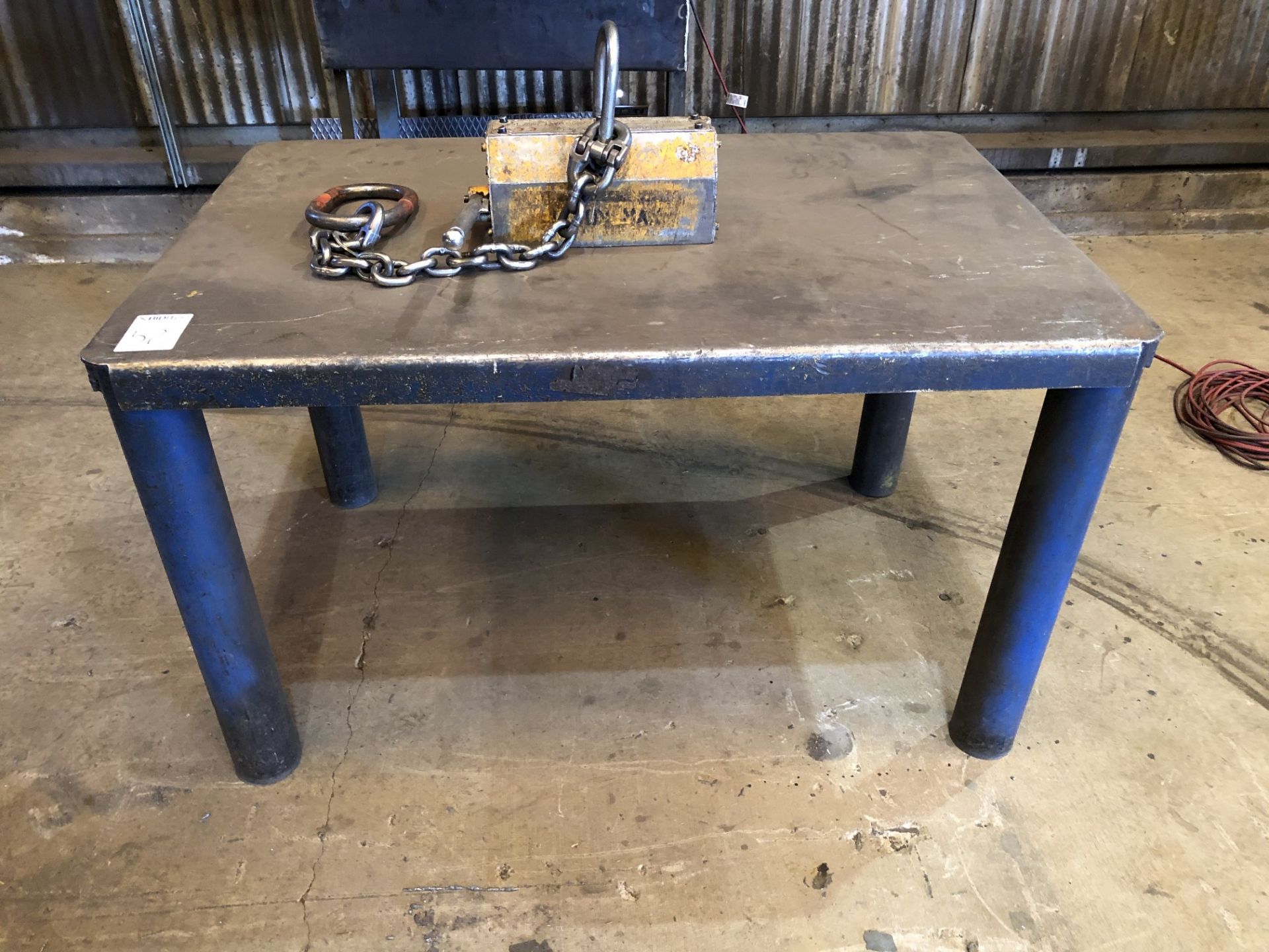 38" x 58" Metal Table [Located at 8830 Vineyard Avenue, Rancho Cucamonga, CA 91730]