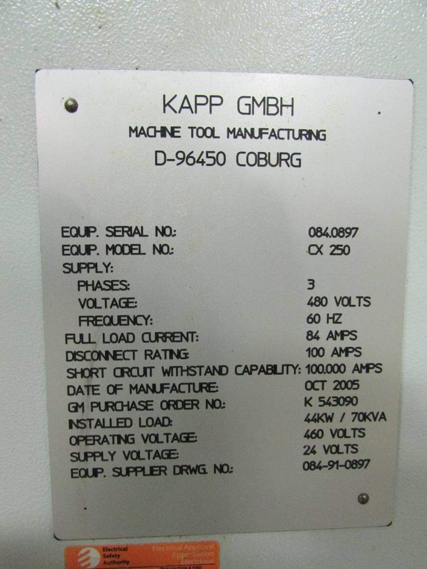 2005 Kapp CX 250 CNC Gear Honing Machine - Image 16 of 17