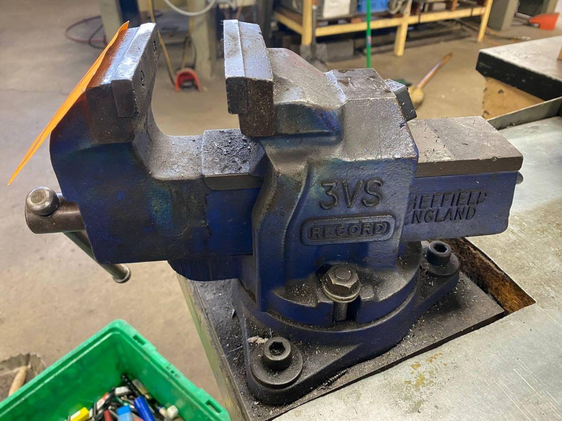 Sheffield England 3VS 4'' Bench Vise Mounted To WorkStation