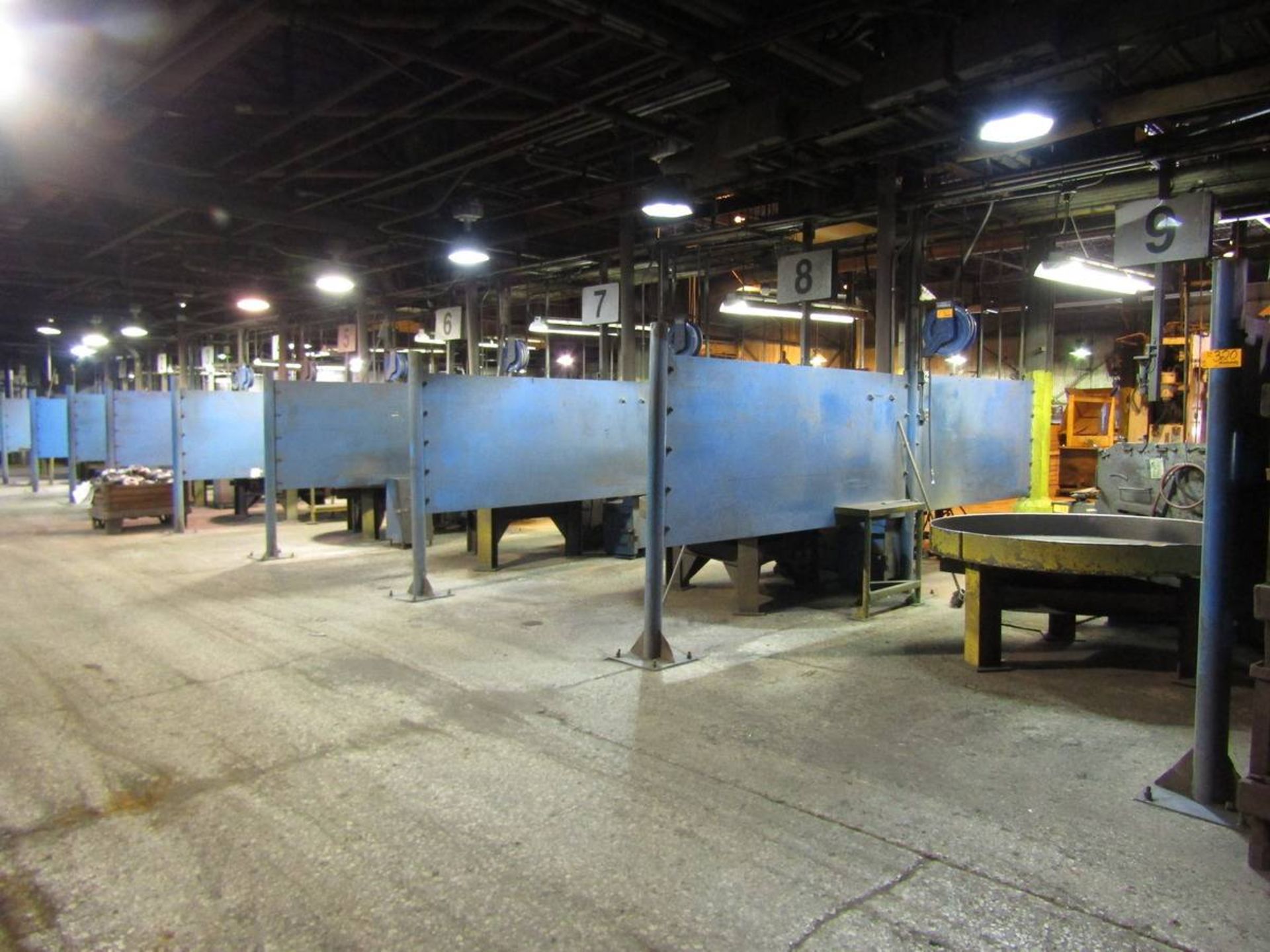 19'L Steel Grinding Line Partitions