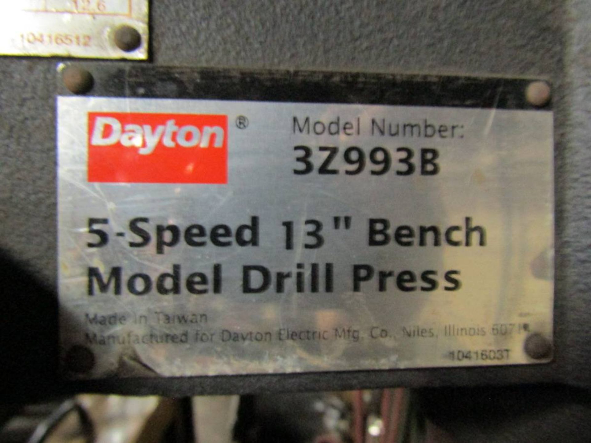 Dayton 3Z993B 13" Drill Press - Image 3 of 3