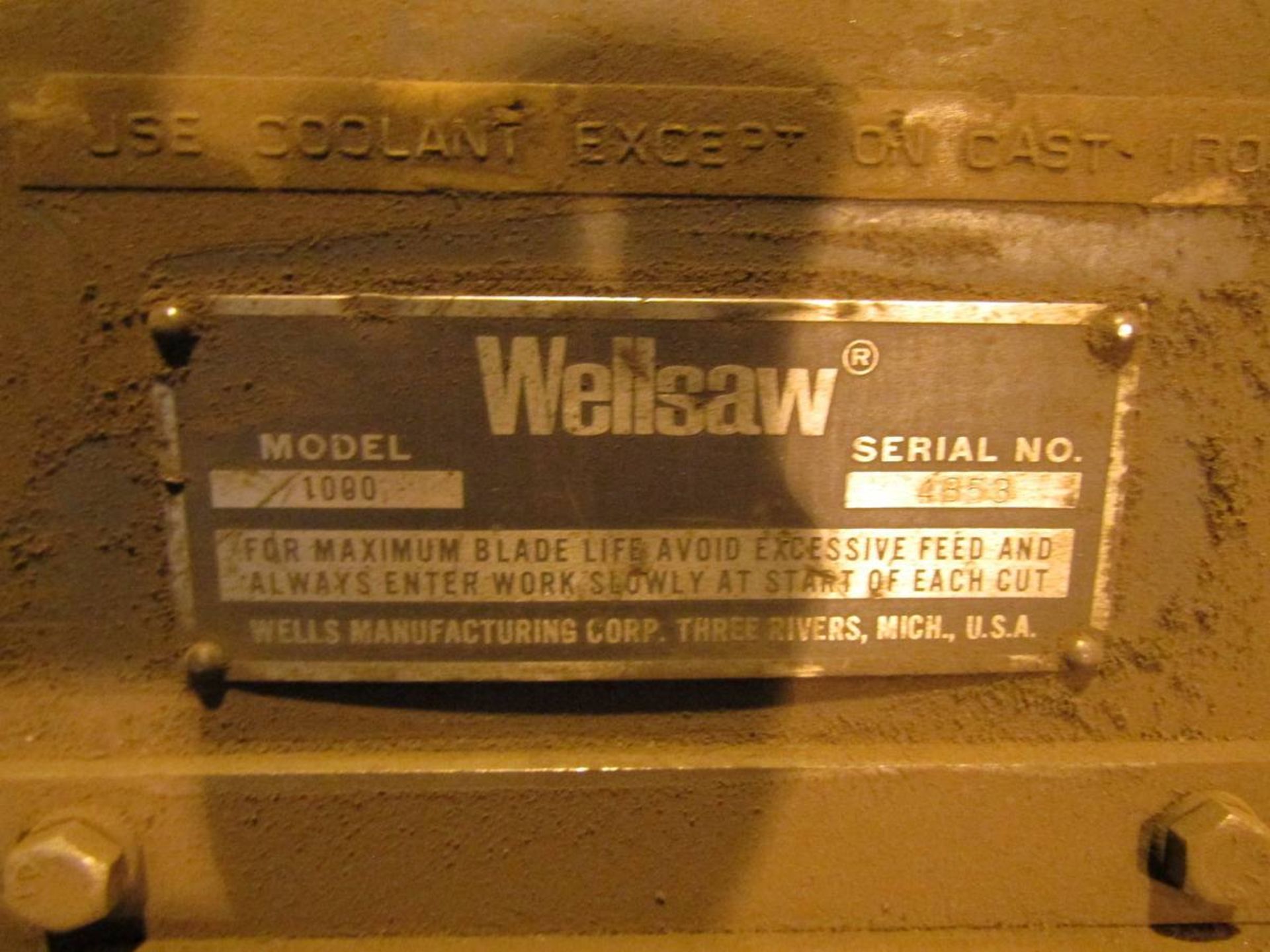 Wellsaw 1000 10" Horizontal Bandsaw - Image 3 of 3