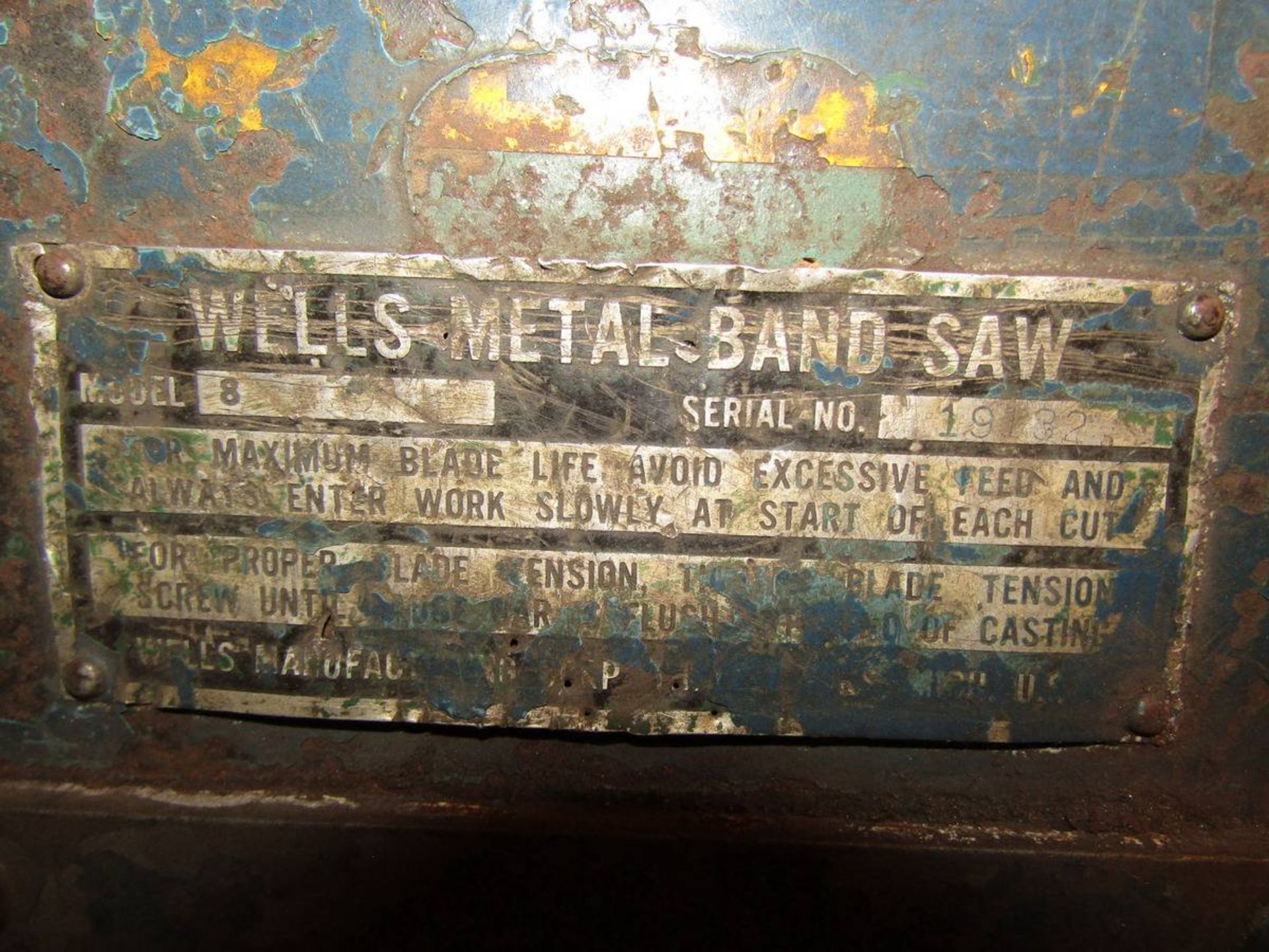 Wells 8 8" Horizontal Bandsaw - Image 3 of 3