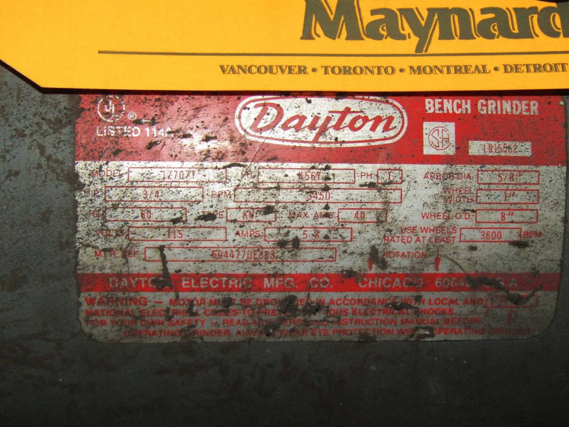 Dayton 1Z707F 8" Double-End Bench Grinder - Image 2 of 2
