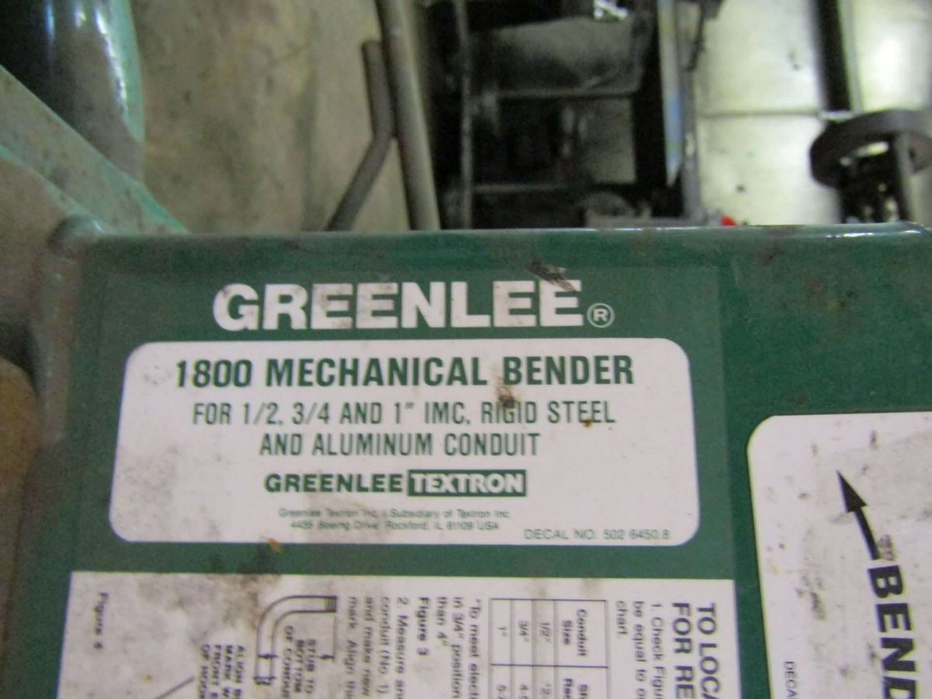 Greenlee 1800 Mechanical Pipe Bender - Image 3 of 3