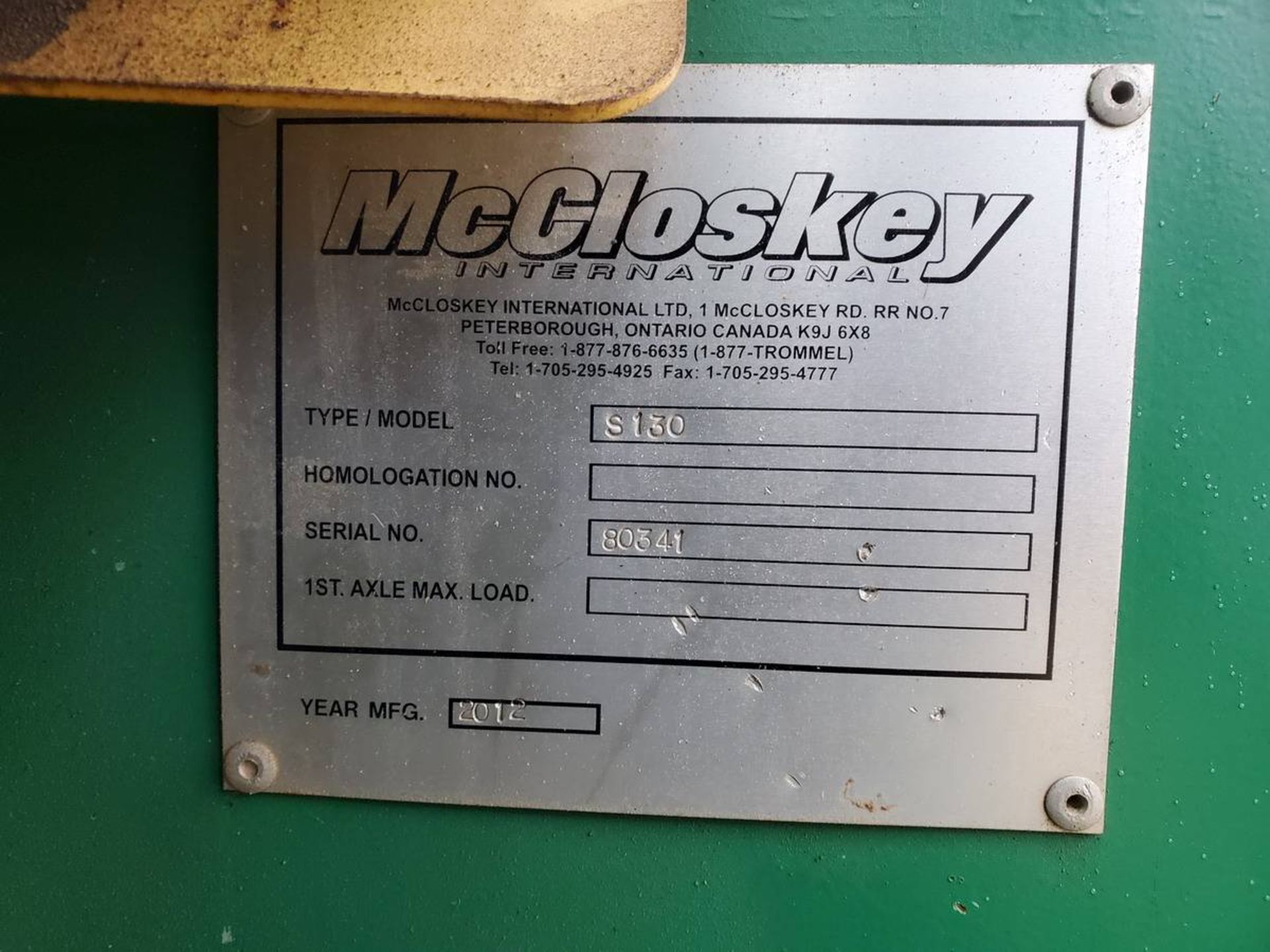2012 McCloskey S130 Crawler Mounted Vibratory Screen - Image 12 of 12