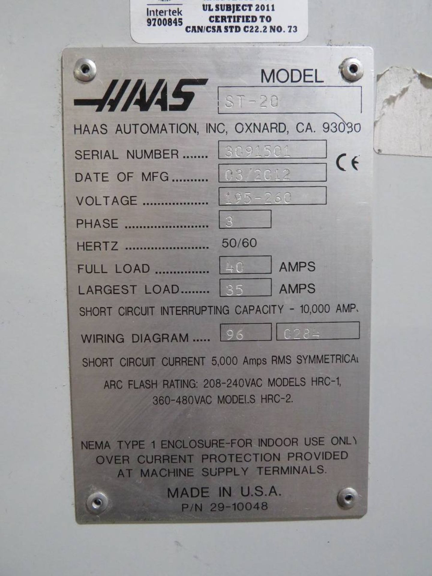 2012 Haas ST-20 CNC Turning Center - Image 9 of 10