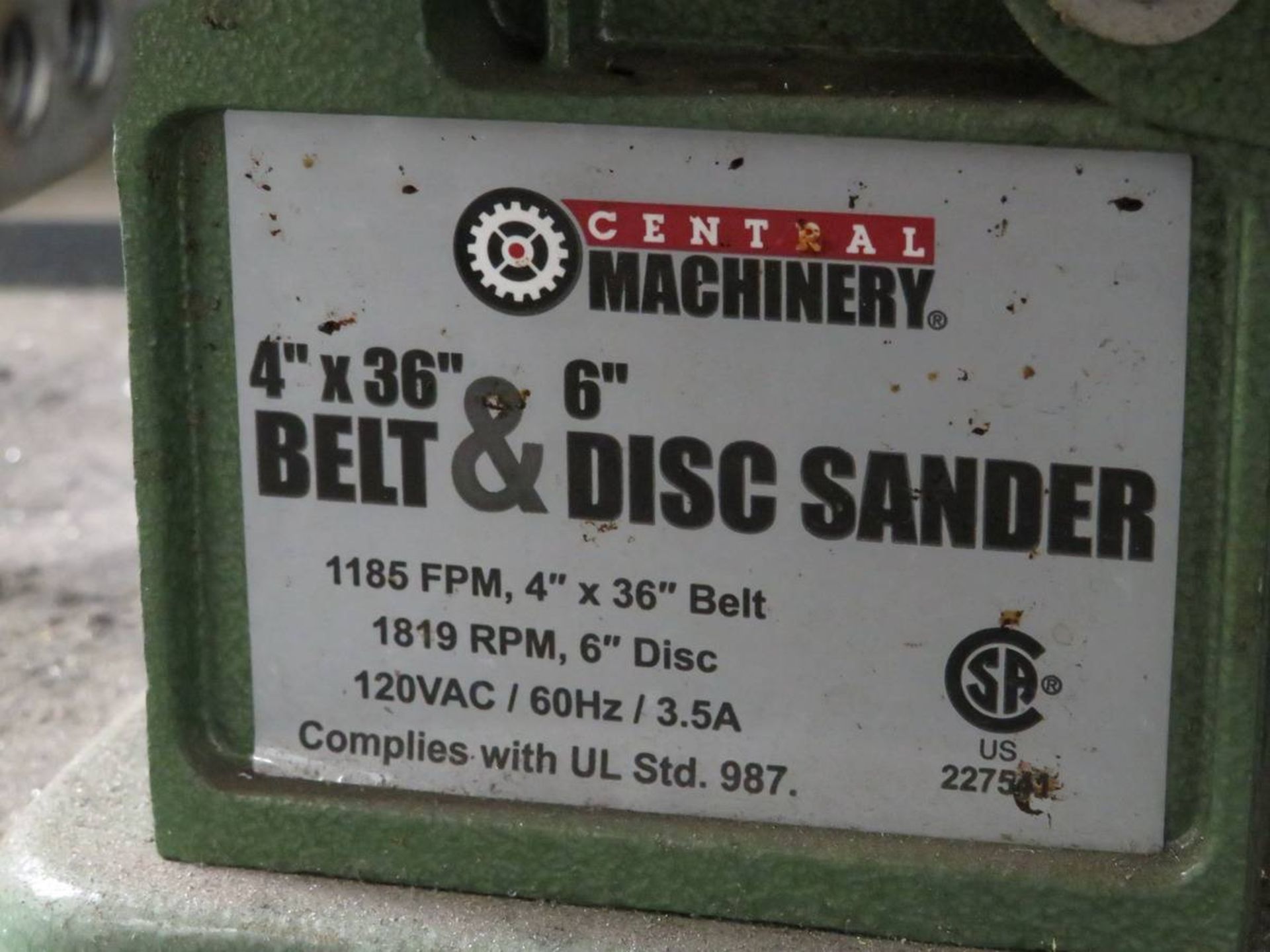 Central Machinery Belt & Disc Sander - Image 2 of 2