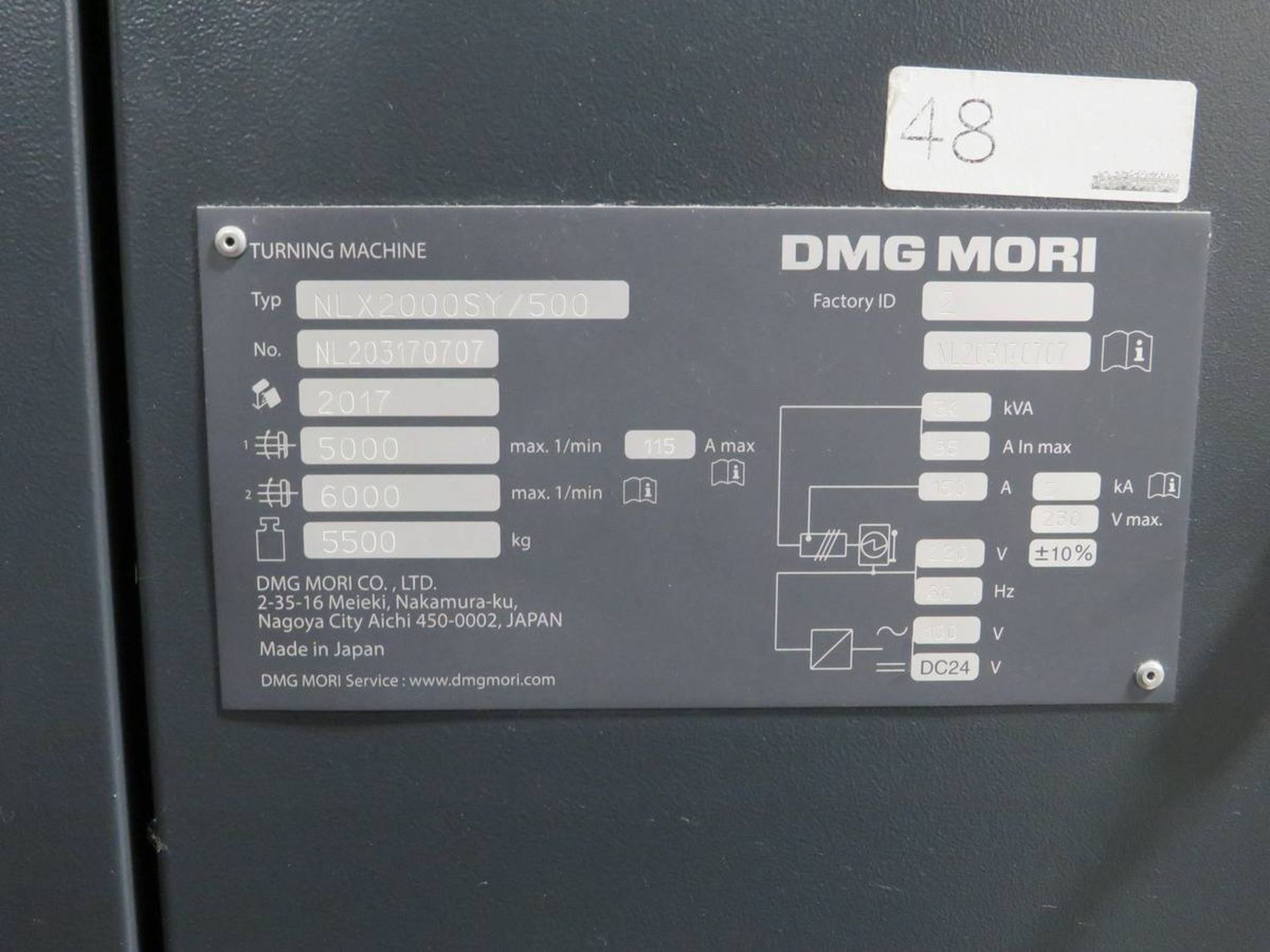 2017 DMG Mori NLX2000SY/500 CNC Turning Center - Image 9 of 10