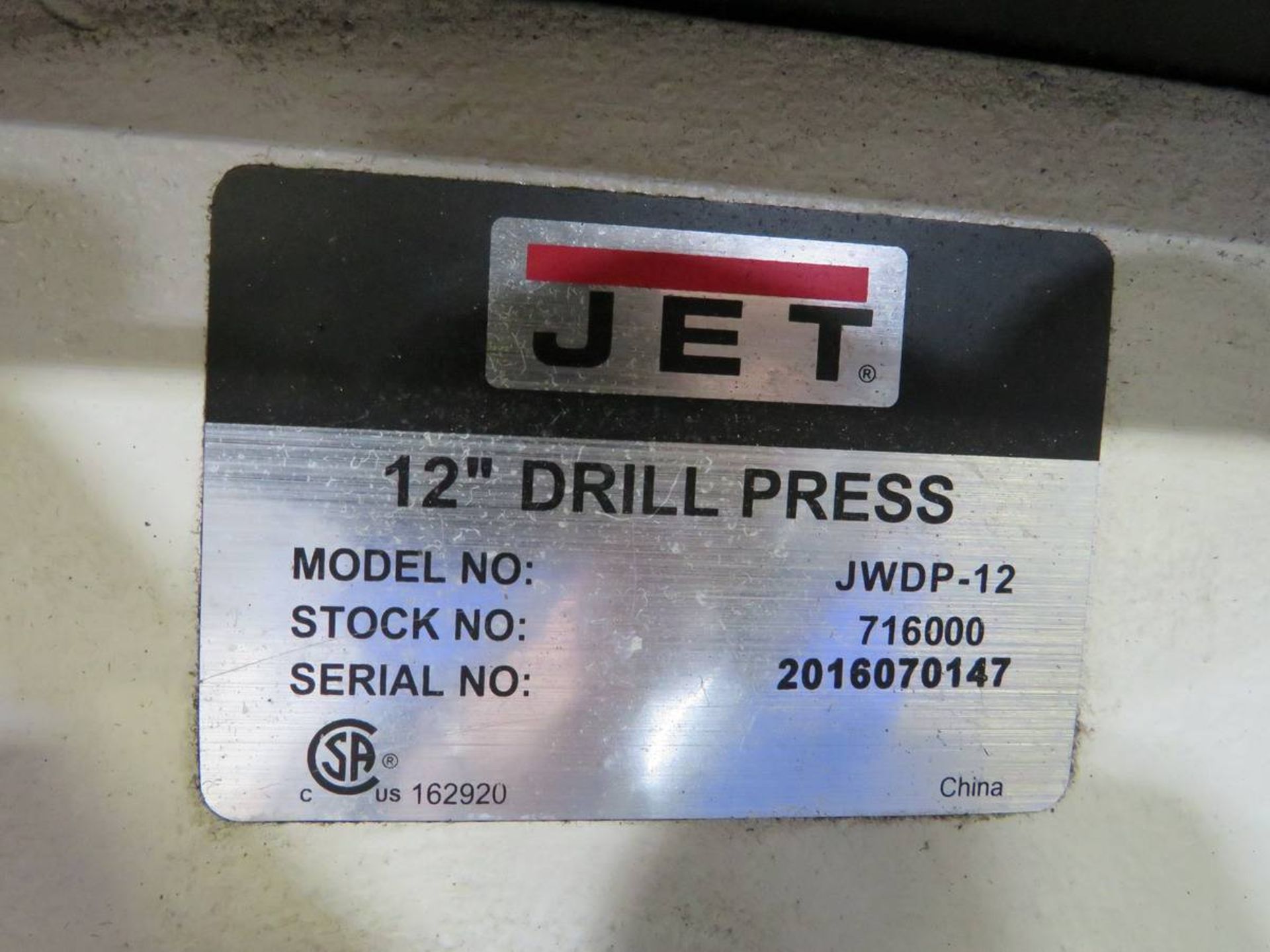 Jet JWDP-12 12" Drill Press - Image 2 of 2