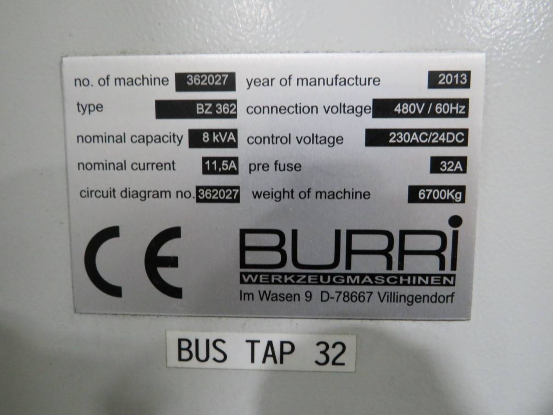 2013 Burri BZ362 CNC Gear Grinder - Image 8 of 12