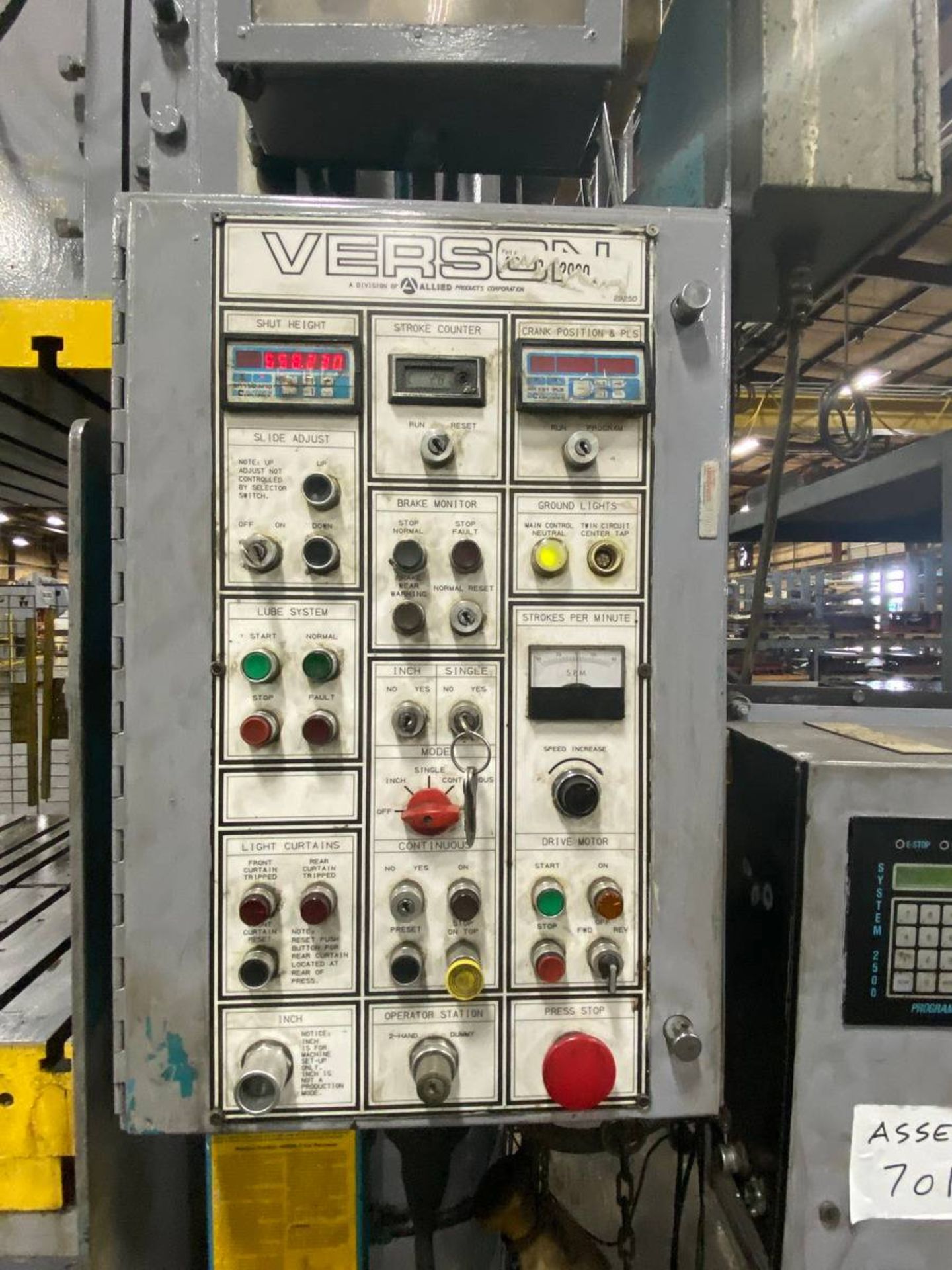 Verson S2-300-96-48T 300 Ton Straight Side Double Crank Press - Image 5 of 7