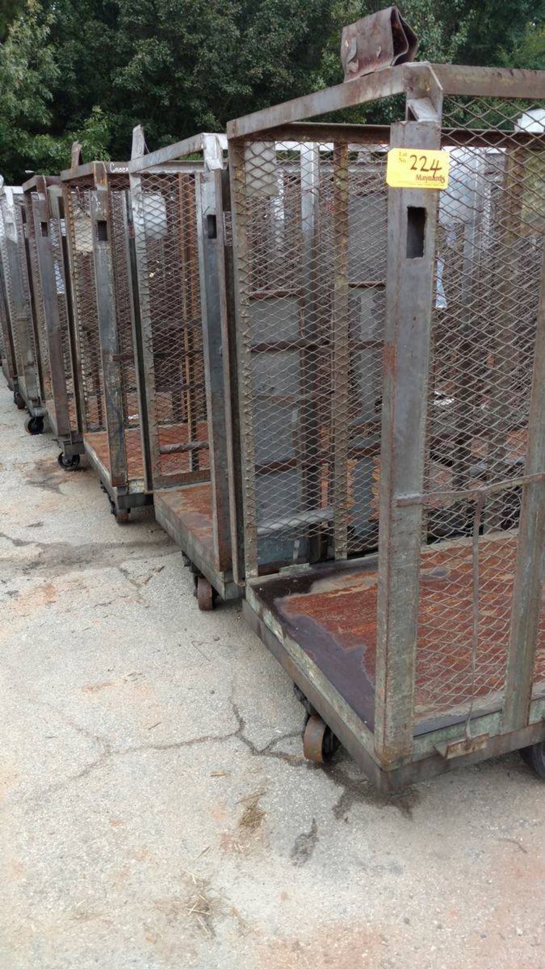 Lot of (11) Steel Baskets with Casters - Image 2 of 2