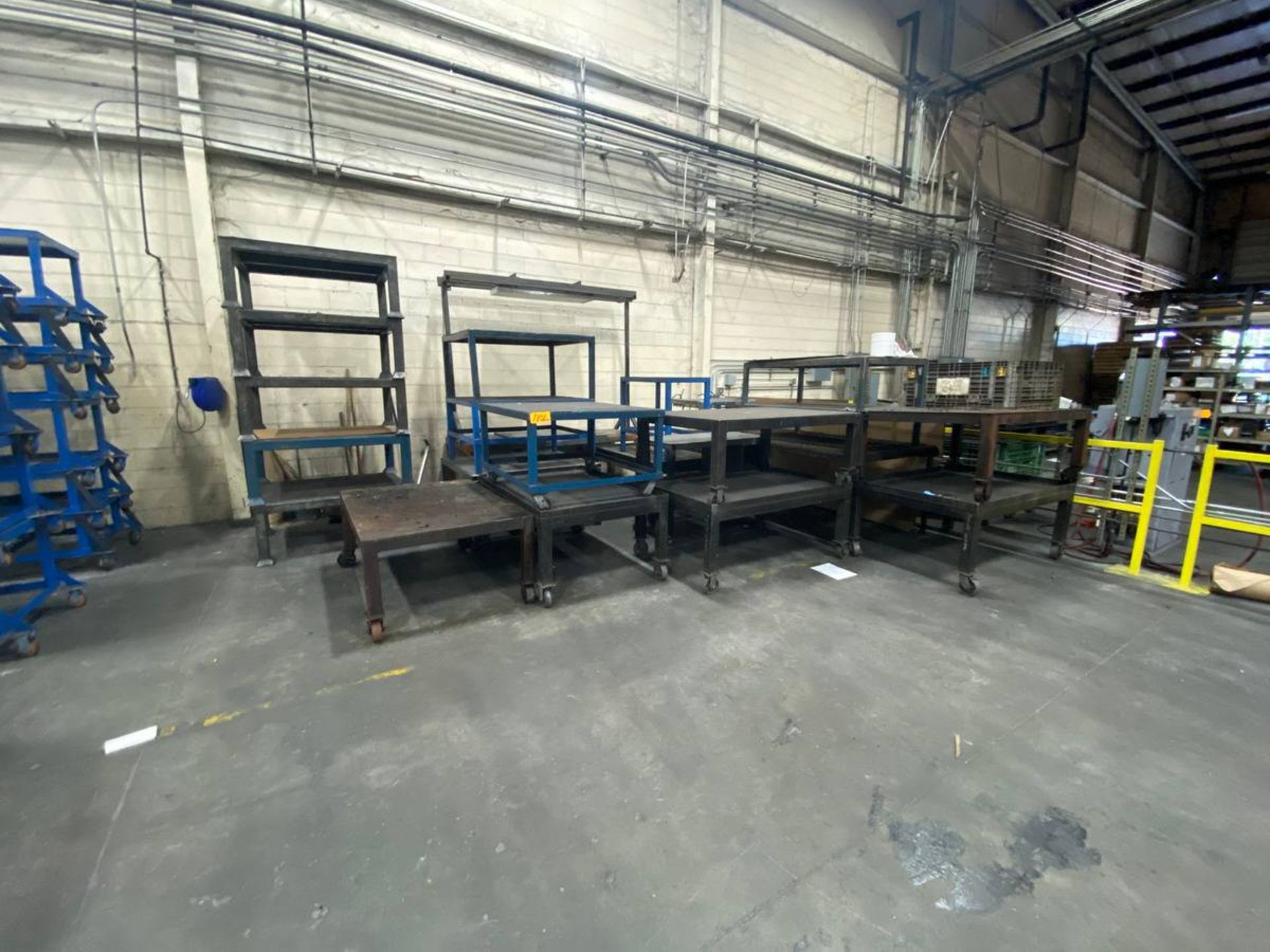 (20) Assorted Various Size Metal Tables And Mobile Carts