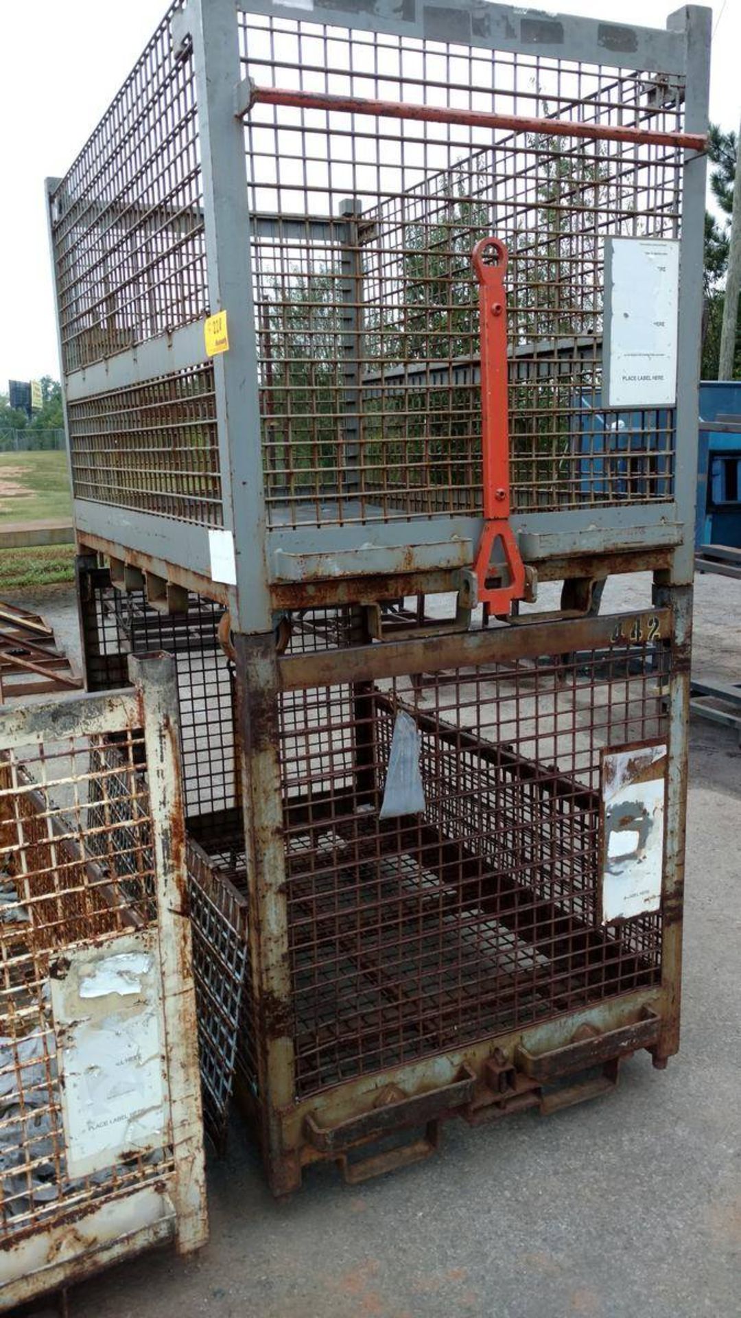 Lot of (3) Steel Baskets with Casters - Image 2 of 2